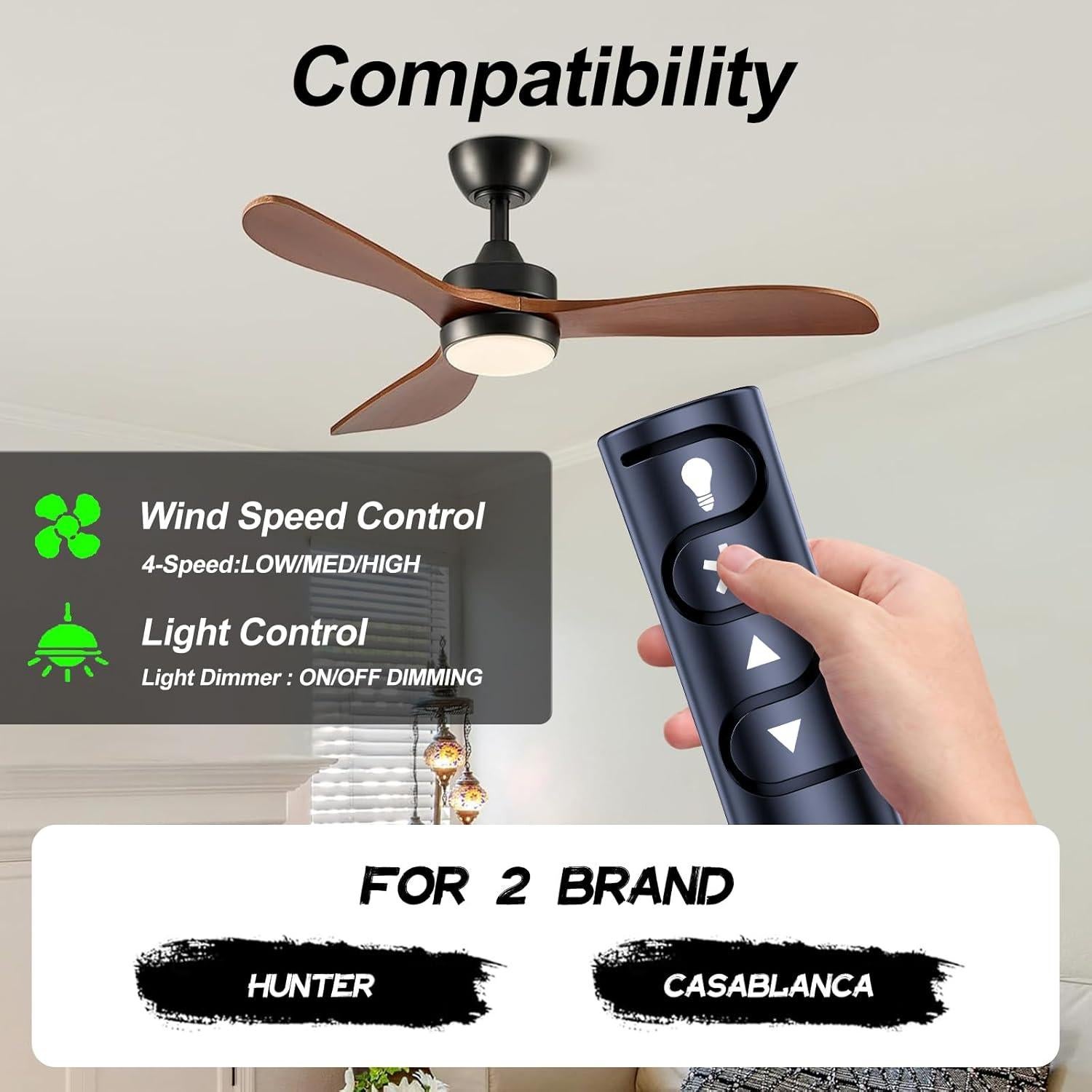 Control Remoto Reemplazo Hunter Casablanca K6266 4 Velocidades