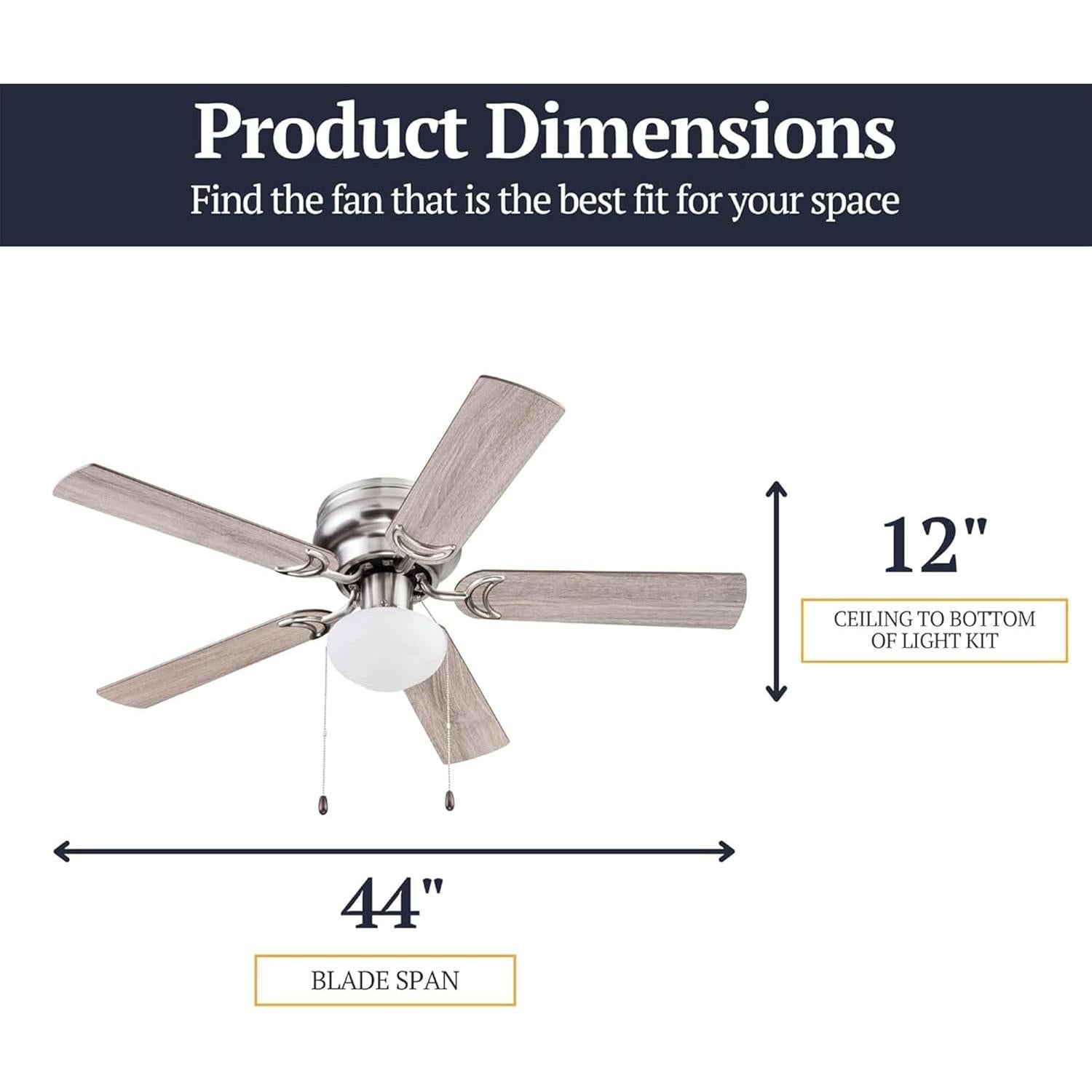 Ventilador de Techo Prominence Home Alvina 44" con Luz LED