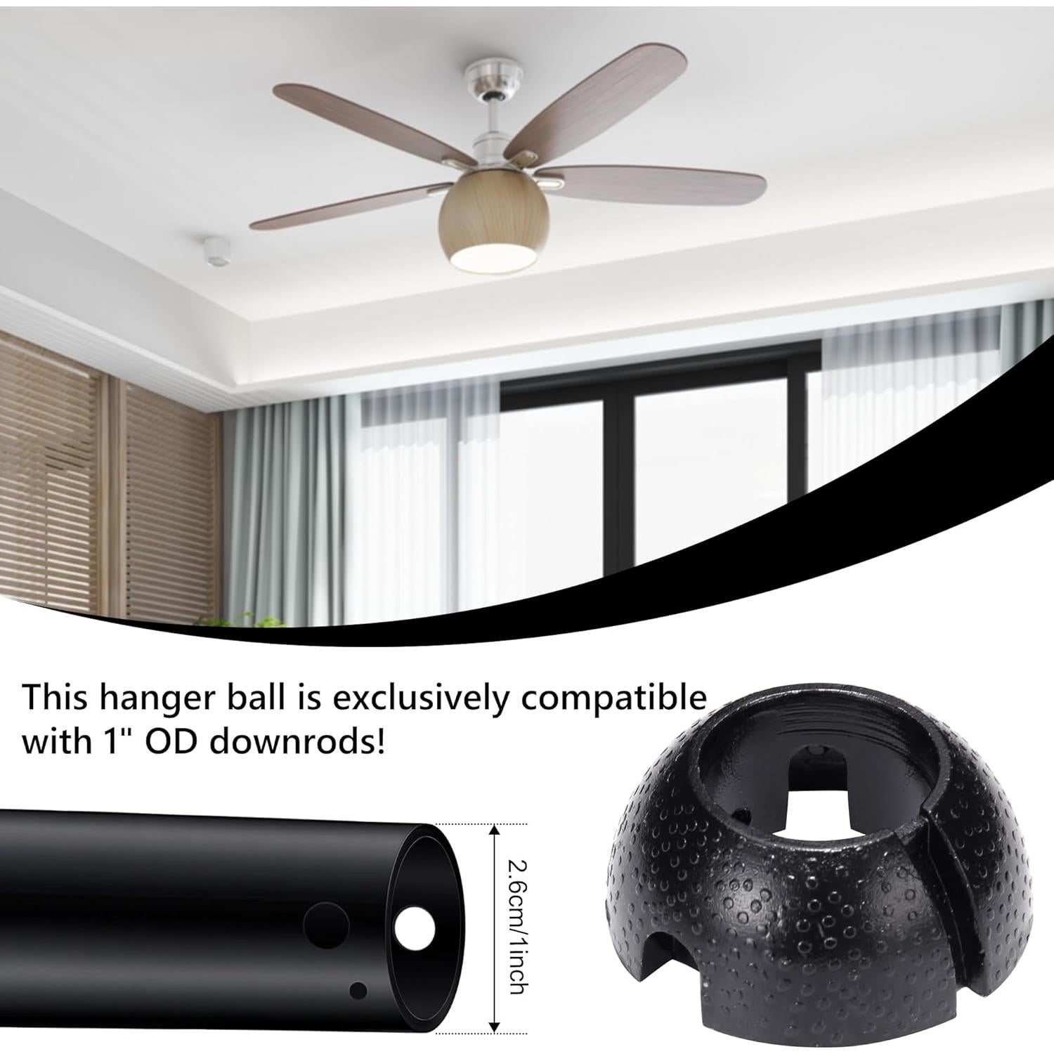 Soporte de Ventilador de Techo Genérico para Techo Inclinado