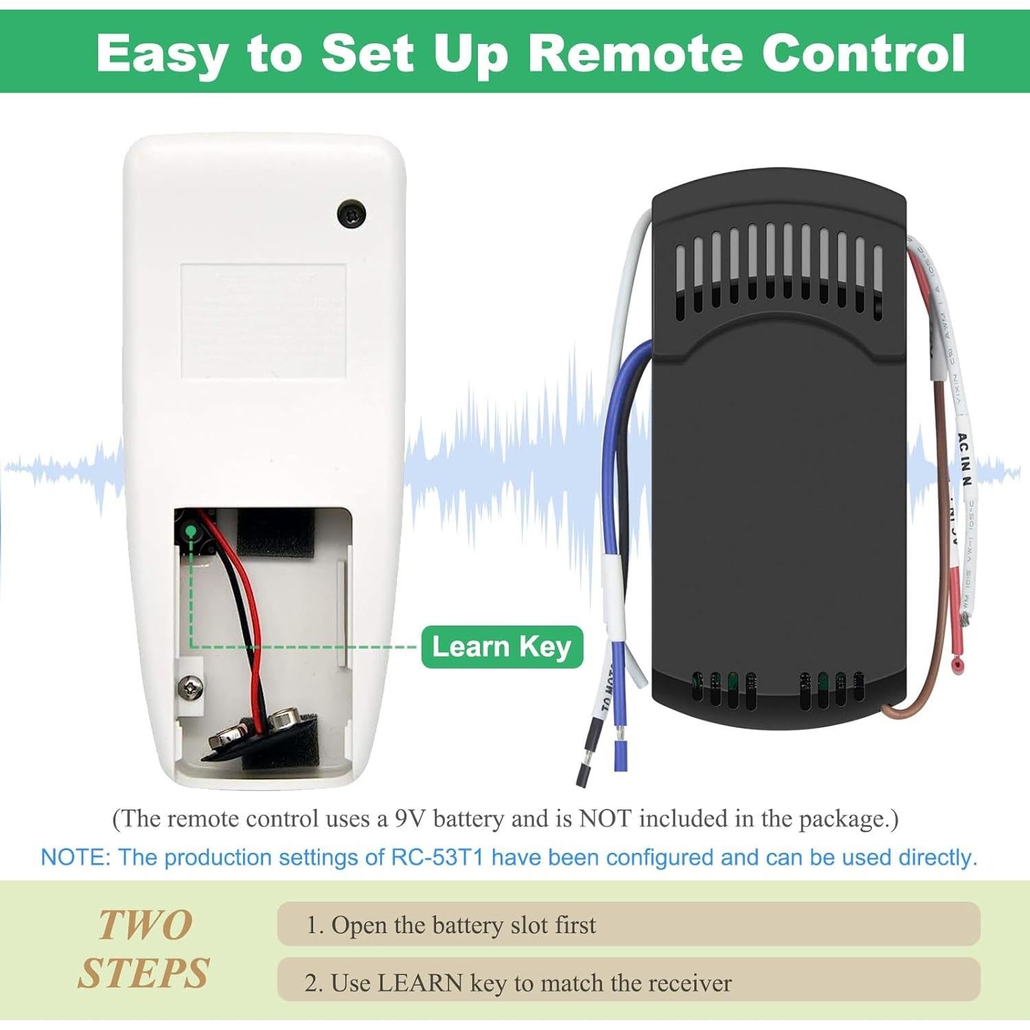 Control Remoto Universal para Ventilador de Techo Prichor RC-53T1