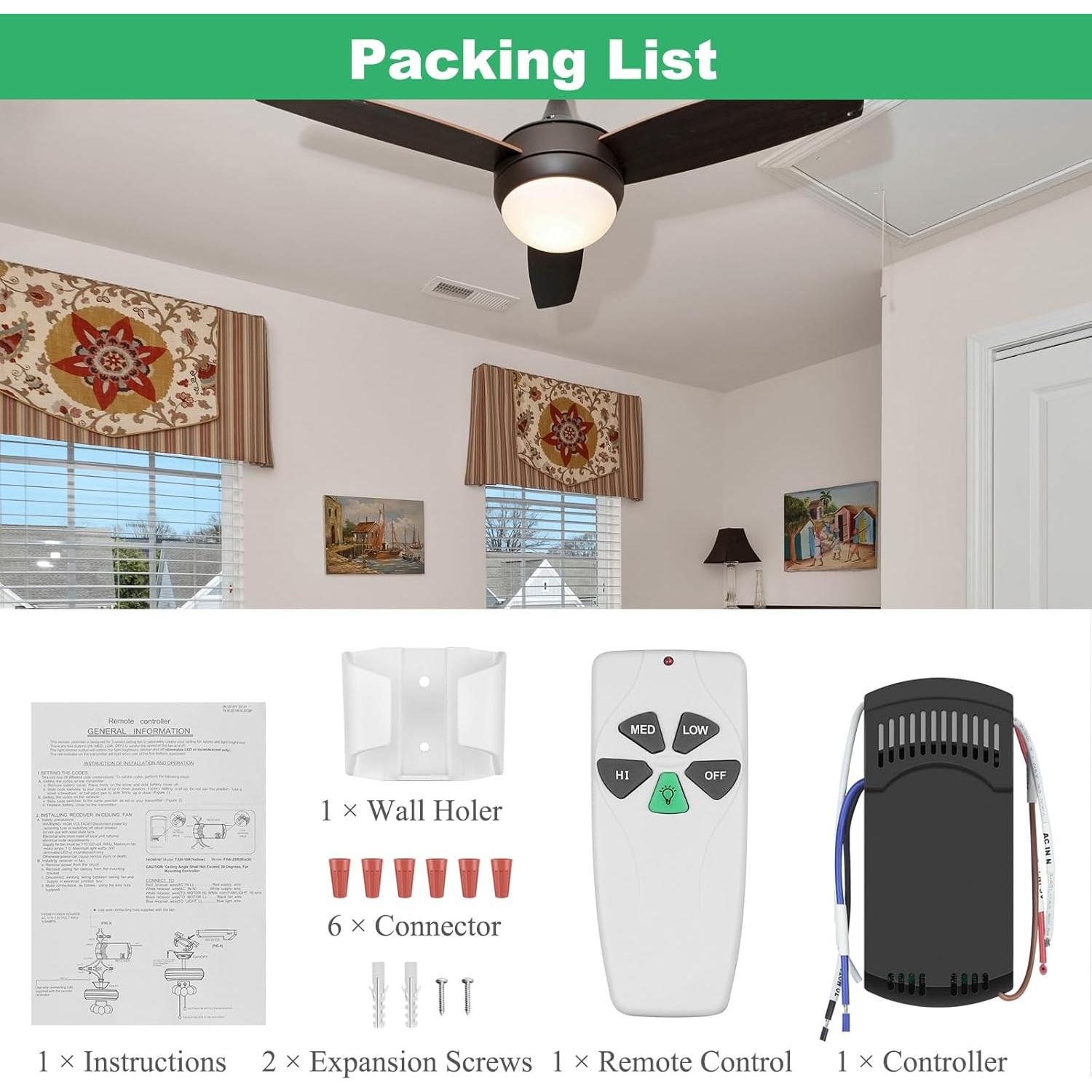 Control Remoto Universal para Ventilador de Techo Prichor RC-53T1