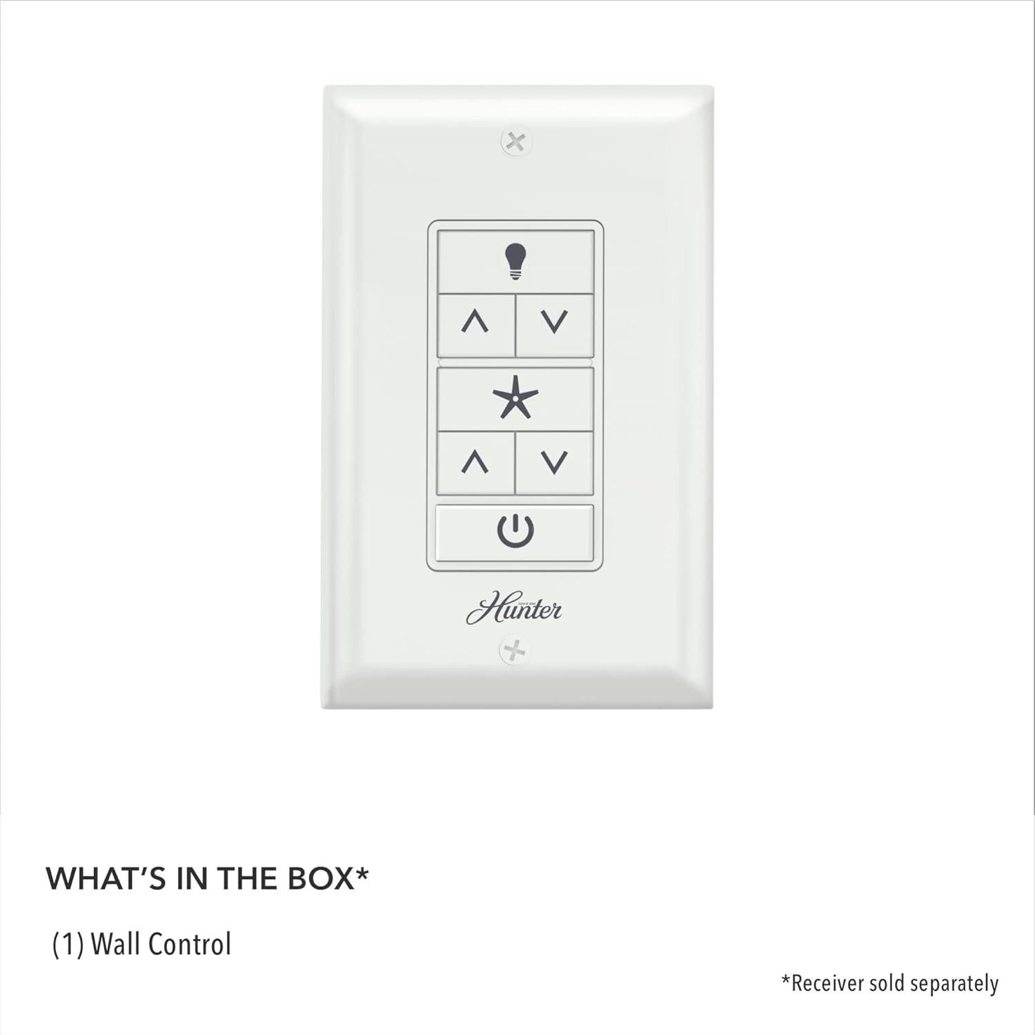 Control de Pared Hunter 99815 para Ventilador y Luz Blanco