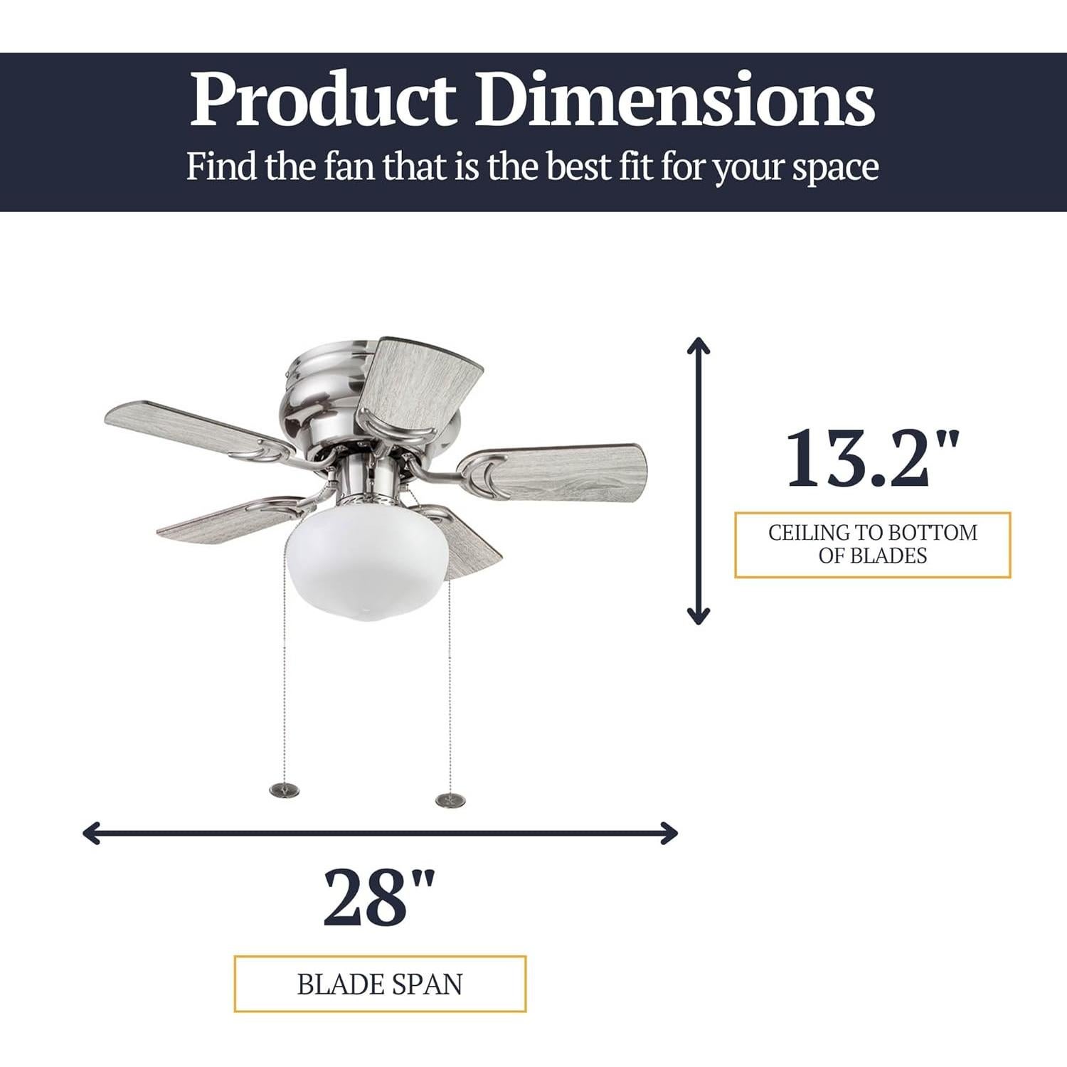 Ventilador de Techo LED Prominence Home Hero 28" Níquel