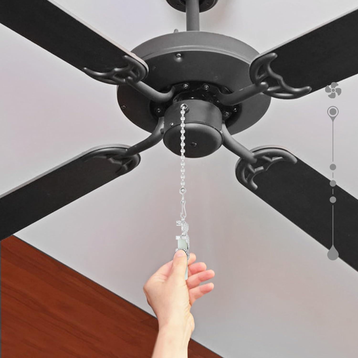 2 Cadenas de Tirar para Ventilador de Techo Dotlite 30.48cm Brillantes