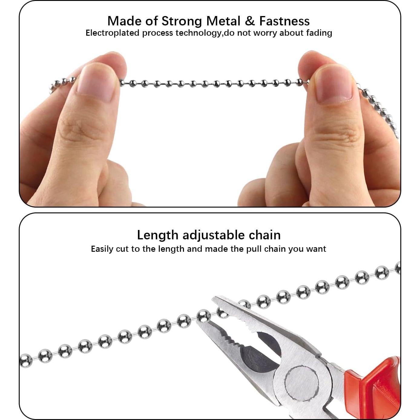 2 Cadenas de Tirar para Ventilador de Techo Dotlite 30.48cm Brillantes