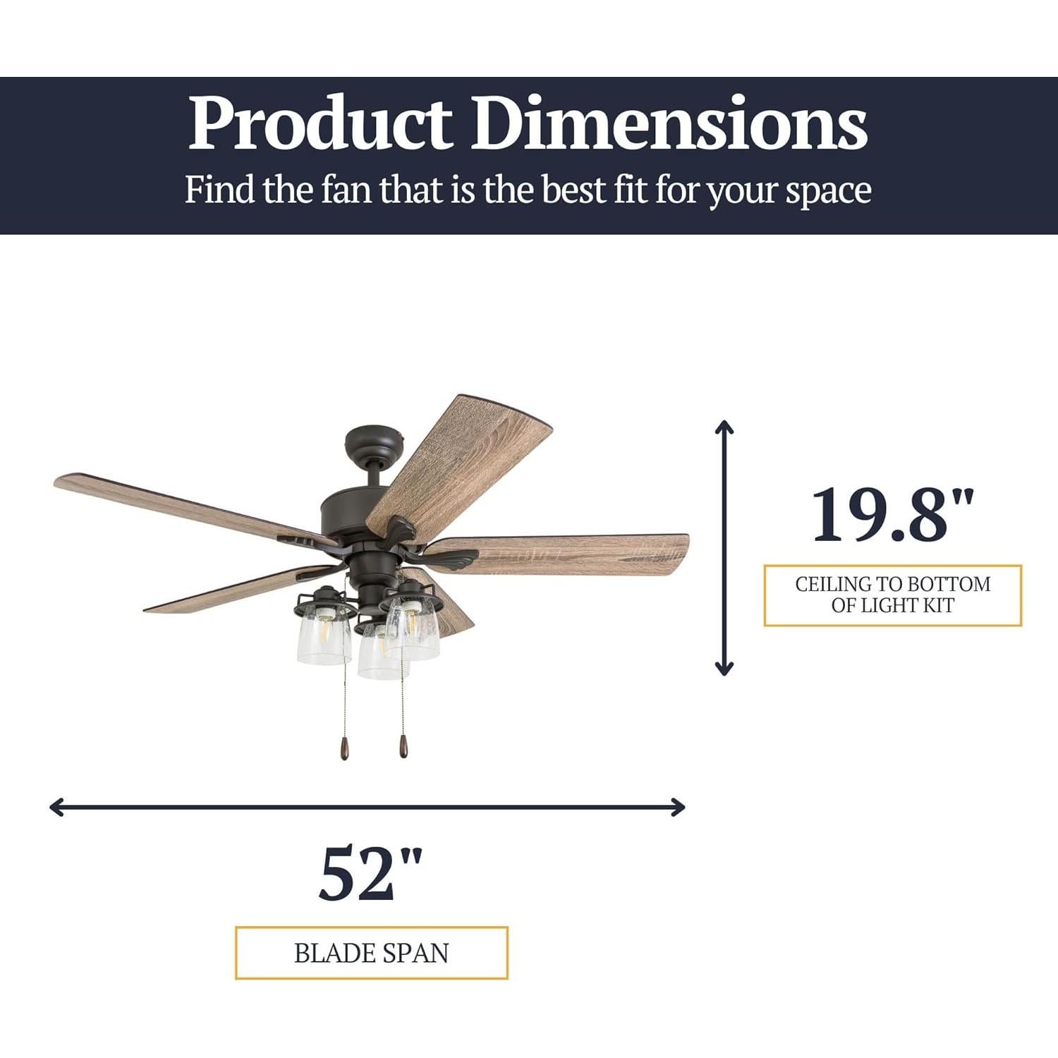 Ventilador de Techo Prominence Home River Run 52" Bronce LED