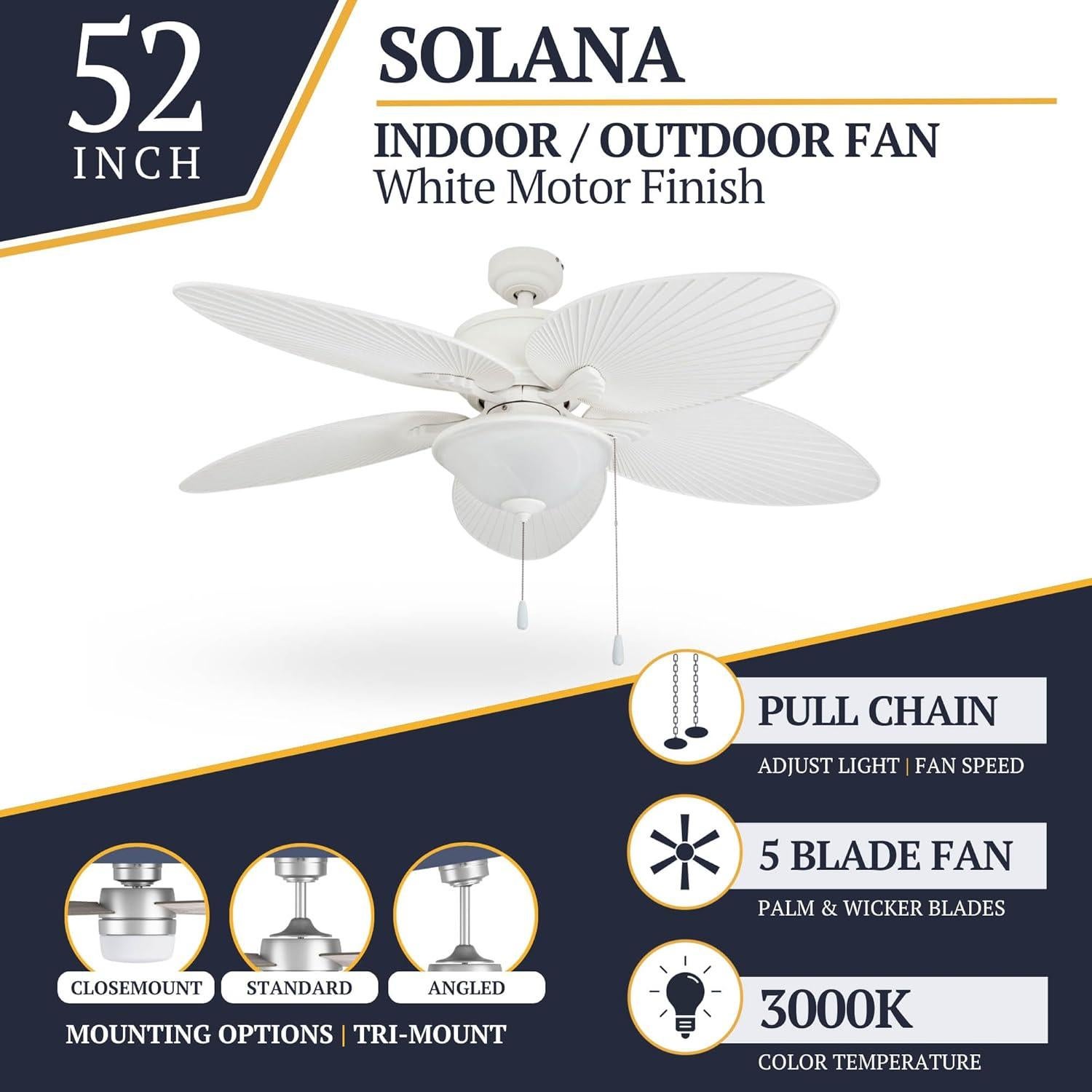 Ventilador de Techo Tropical Prominence Home Solana 132 cm Luz