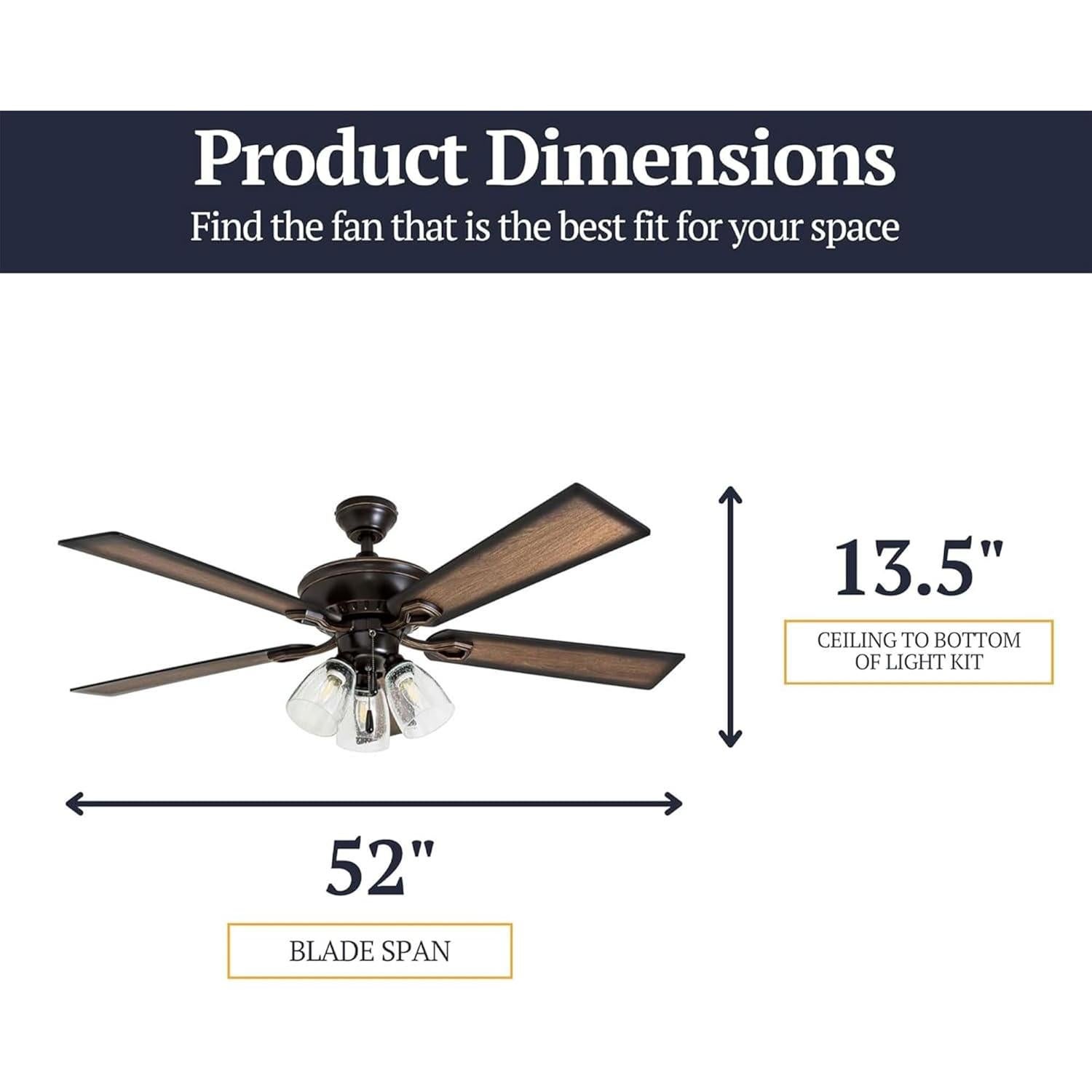 Ventilador de Techo LED Prominence Home Glenmont 52" Bronce