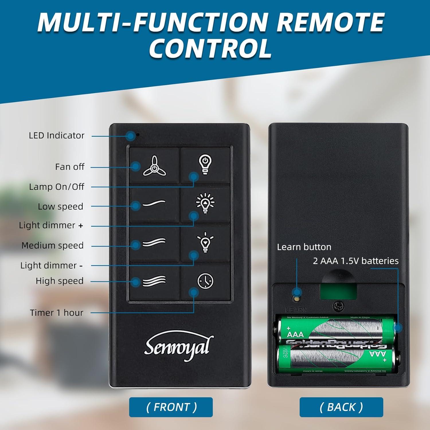 Control Remoto Universal para Ventilador de Techo Senroyal 3 Velocidades