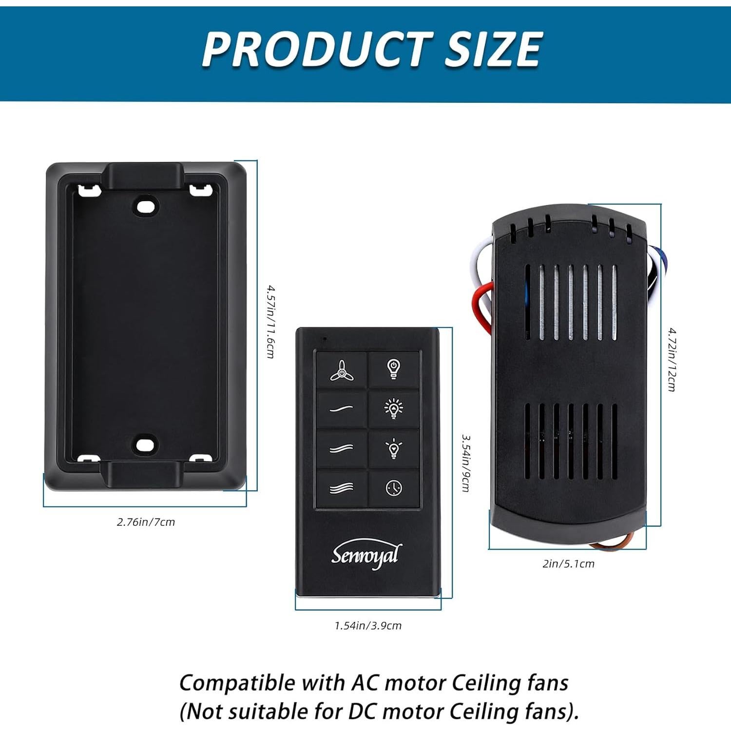 Control Remoto Universal para Ventilador de Techo Senroyal 3 Velocidades