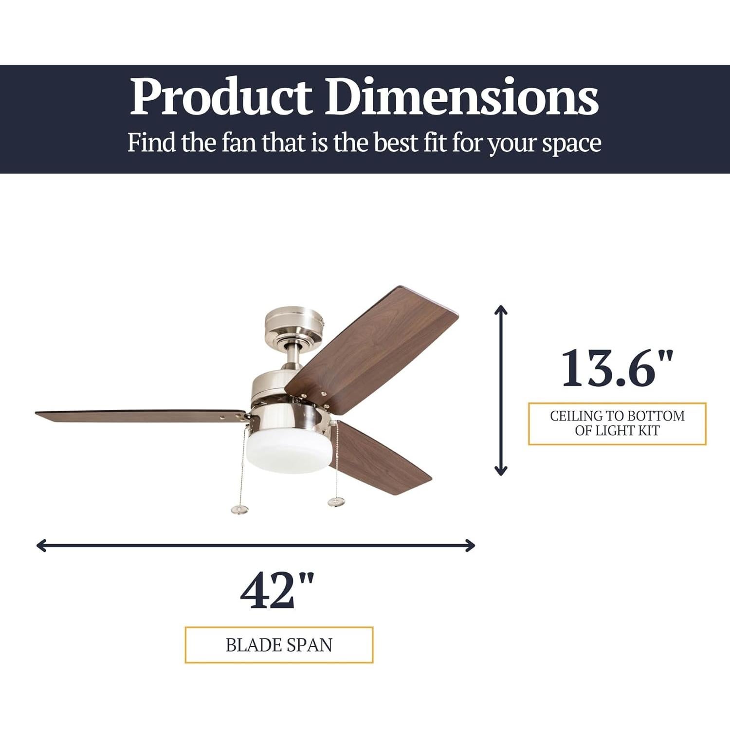 Ventilador de Techo Prominence Home Reston 106.68 cm LED Níquel