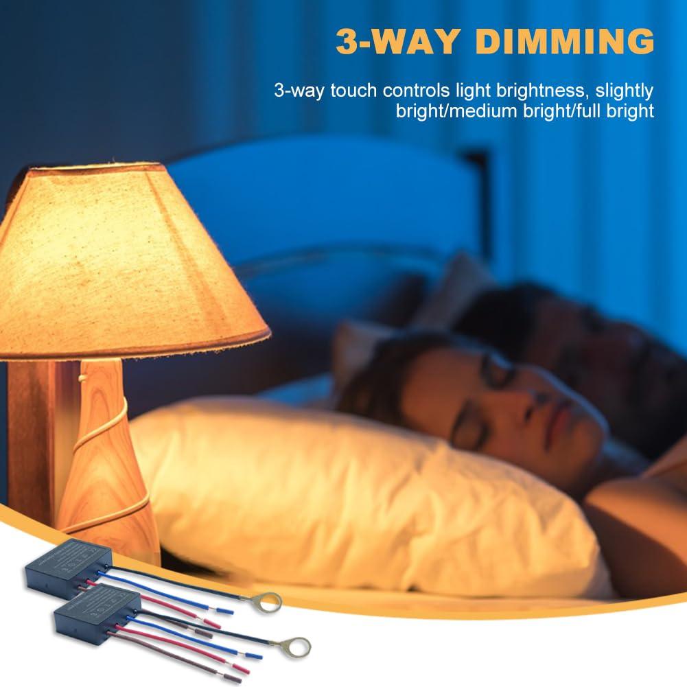 Kit de 2 Interruptores de Atenuación Táctil Herxsin 3 Niveles