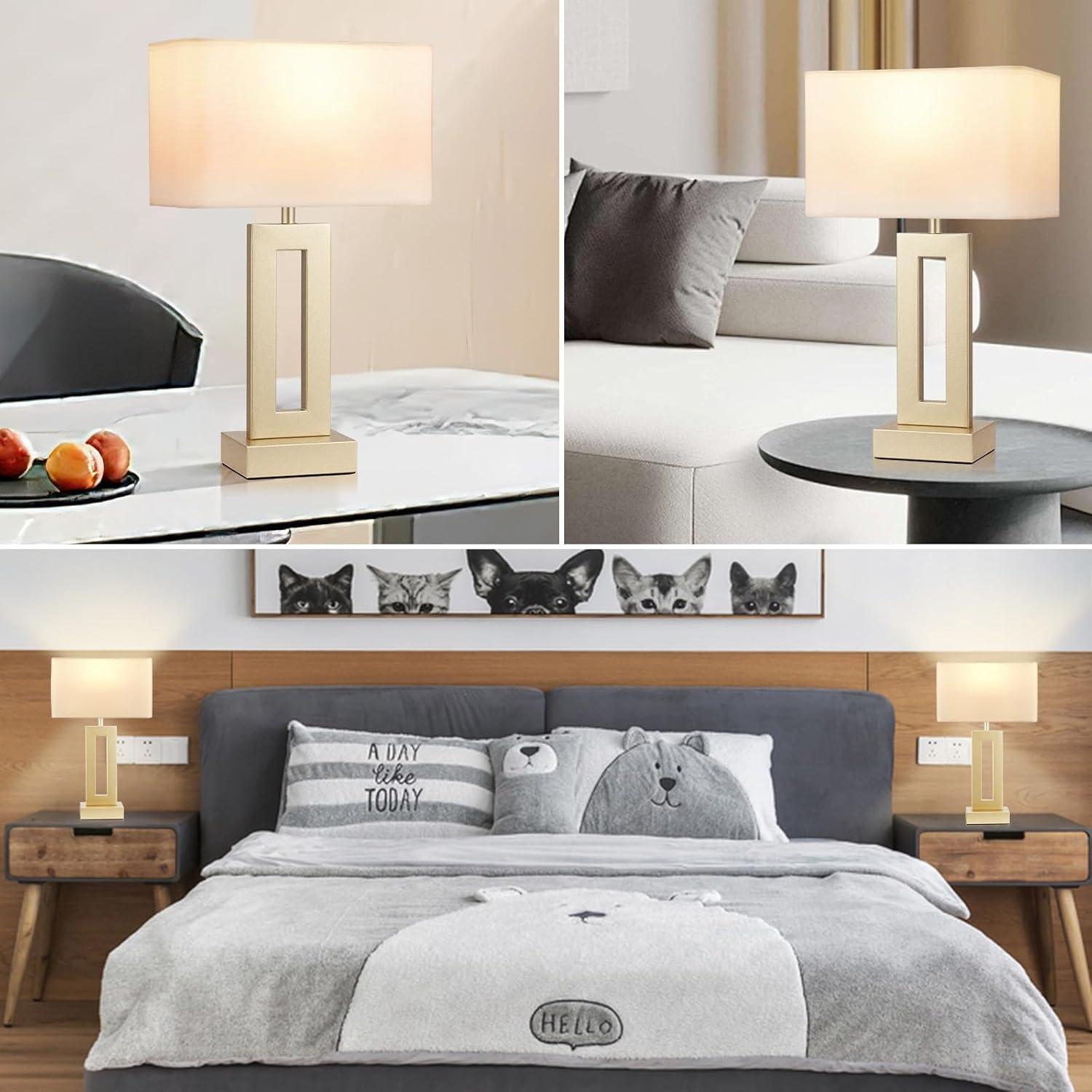 Juego de 2 Lámparas de Mesa Táctiles Seealle Doradas 49.8 cm