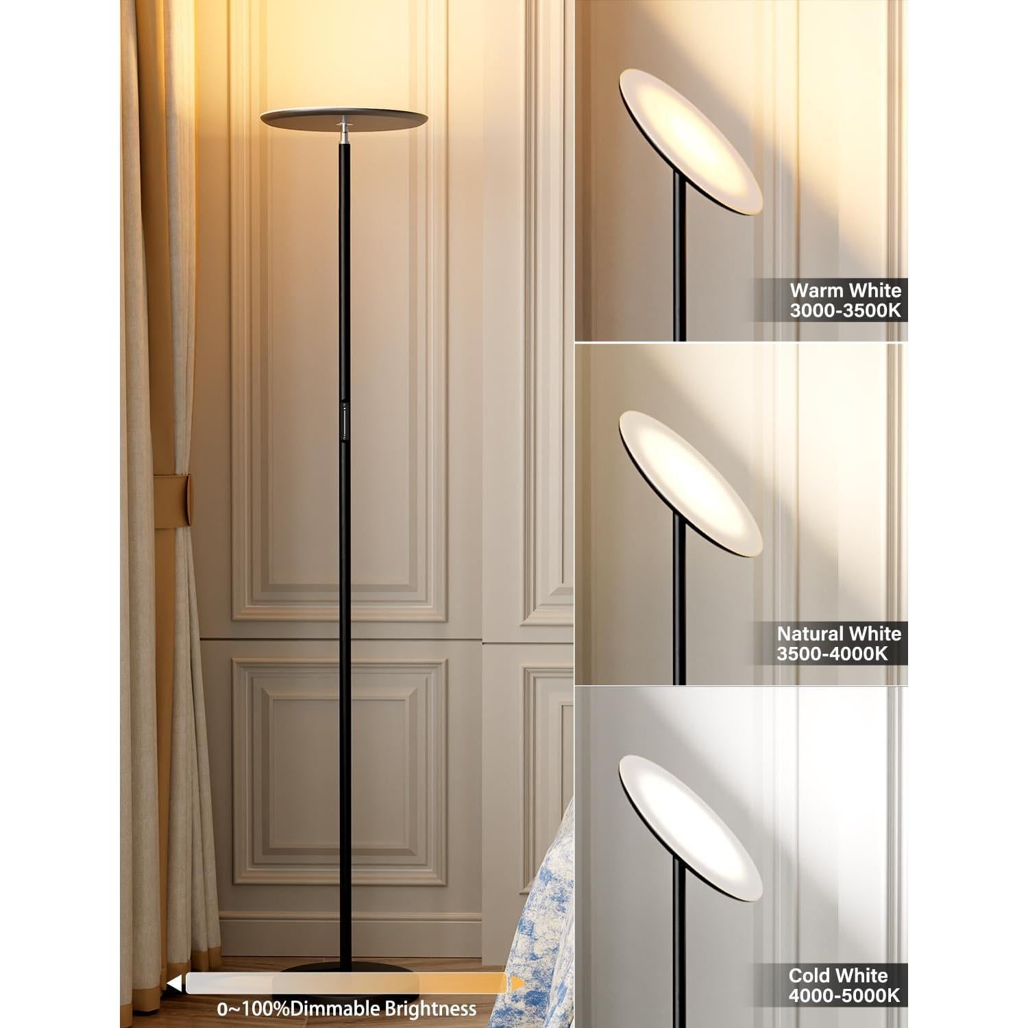 Lámpara de Pie LED PreeOtti 40W Regulable 3 Temperaturas