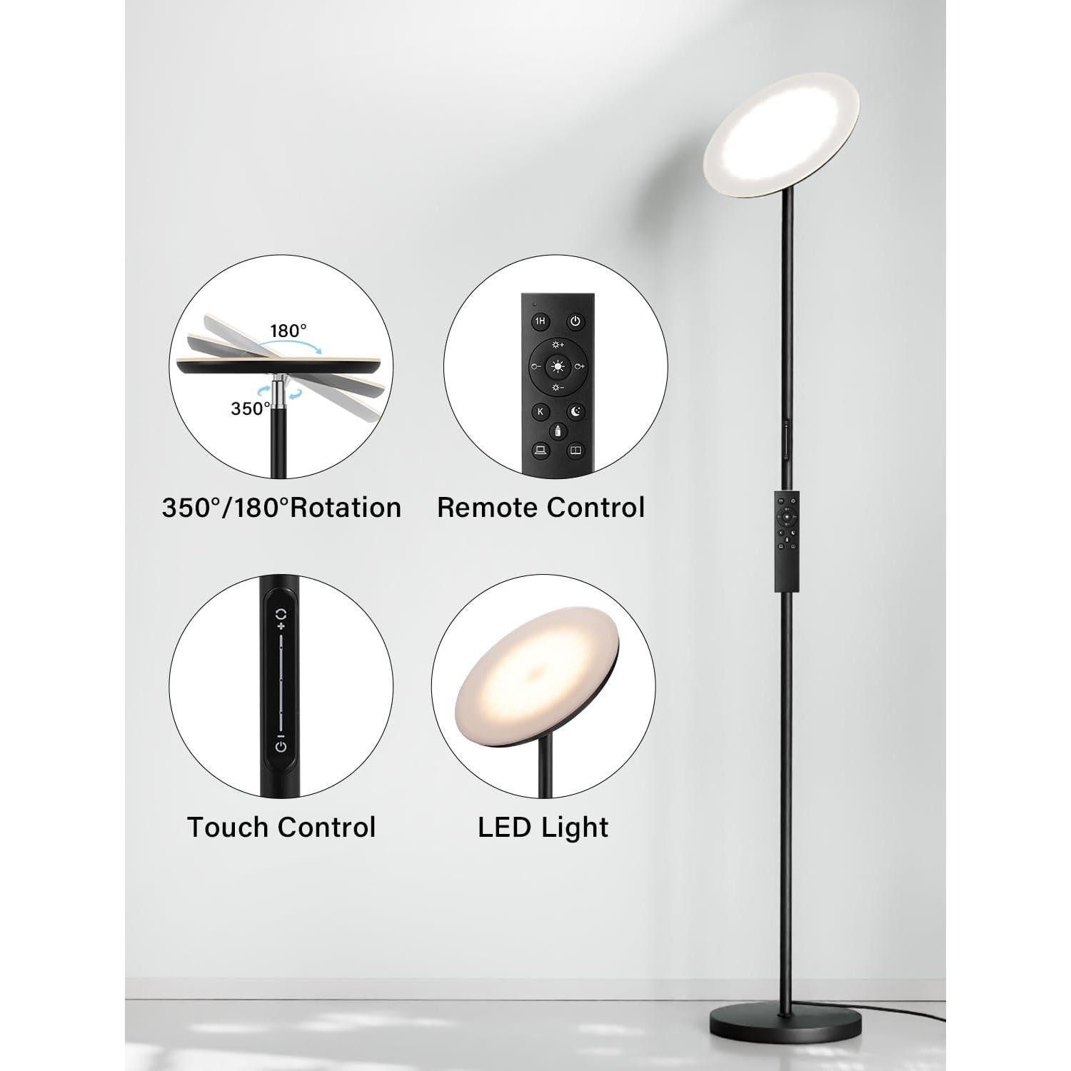 Lámpara de Pie LED PreeOtti 40W Regulable 3 Temperaturas