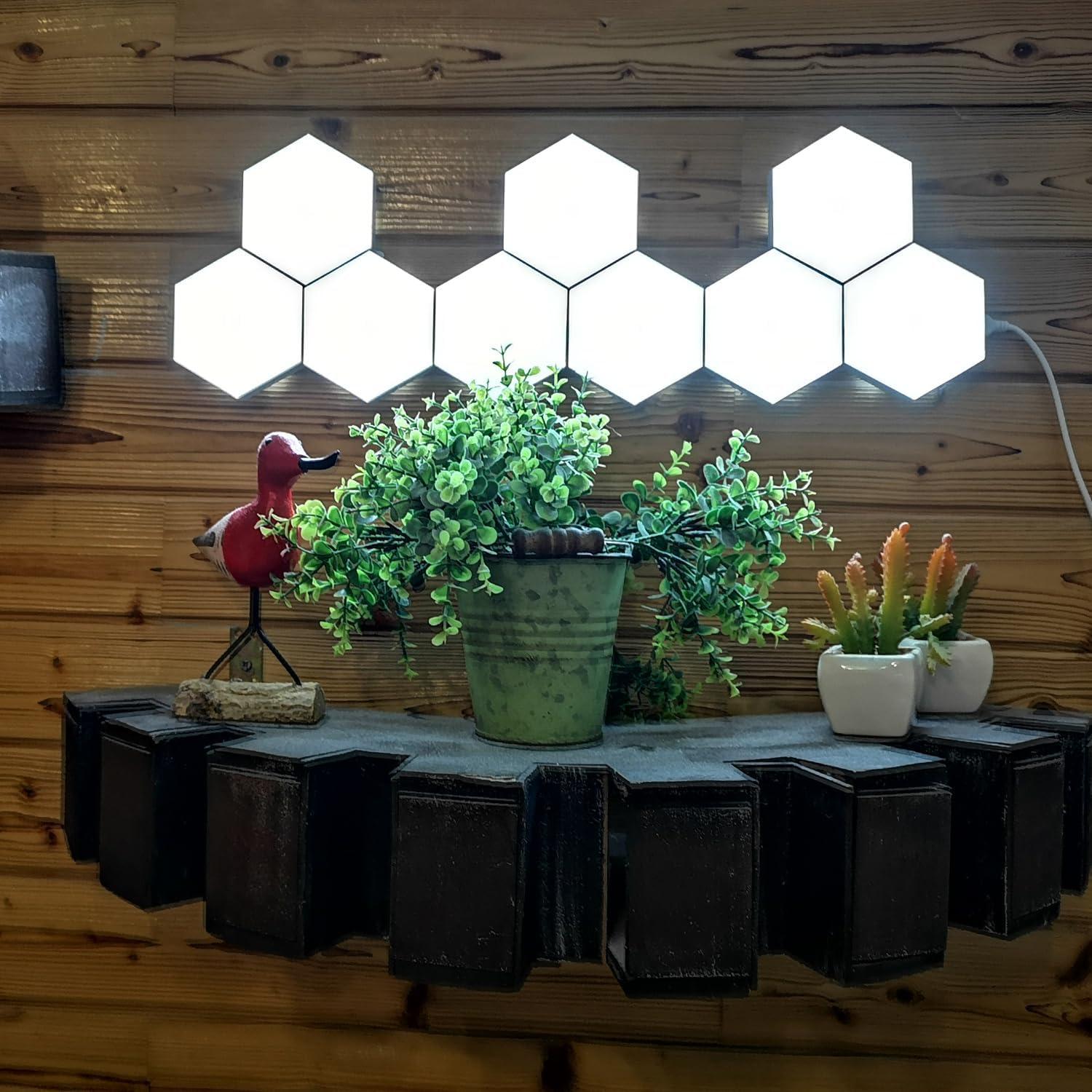 Luz LED Hexagonal Modular Tehoi Táctil Blanca 6 Pcs