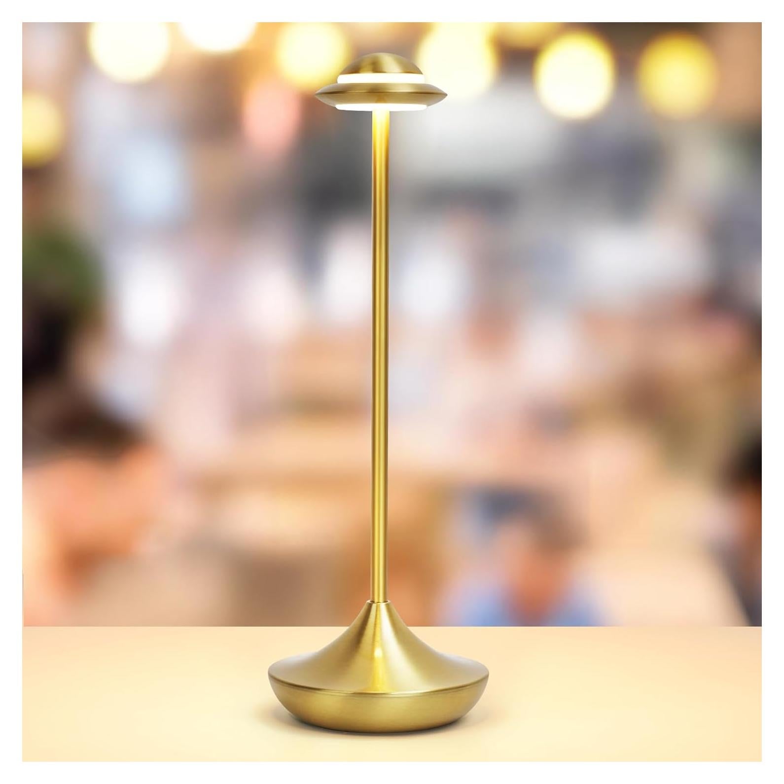 Lámpara de Mesa LED Inalámbrica Baishezhuan Dorada 3 Niveles