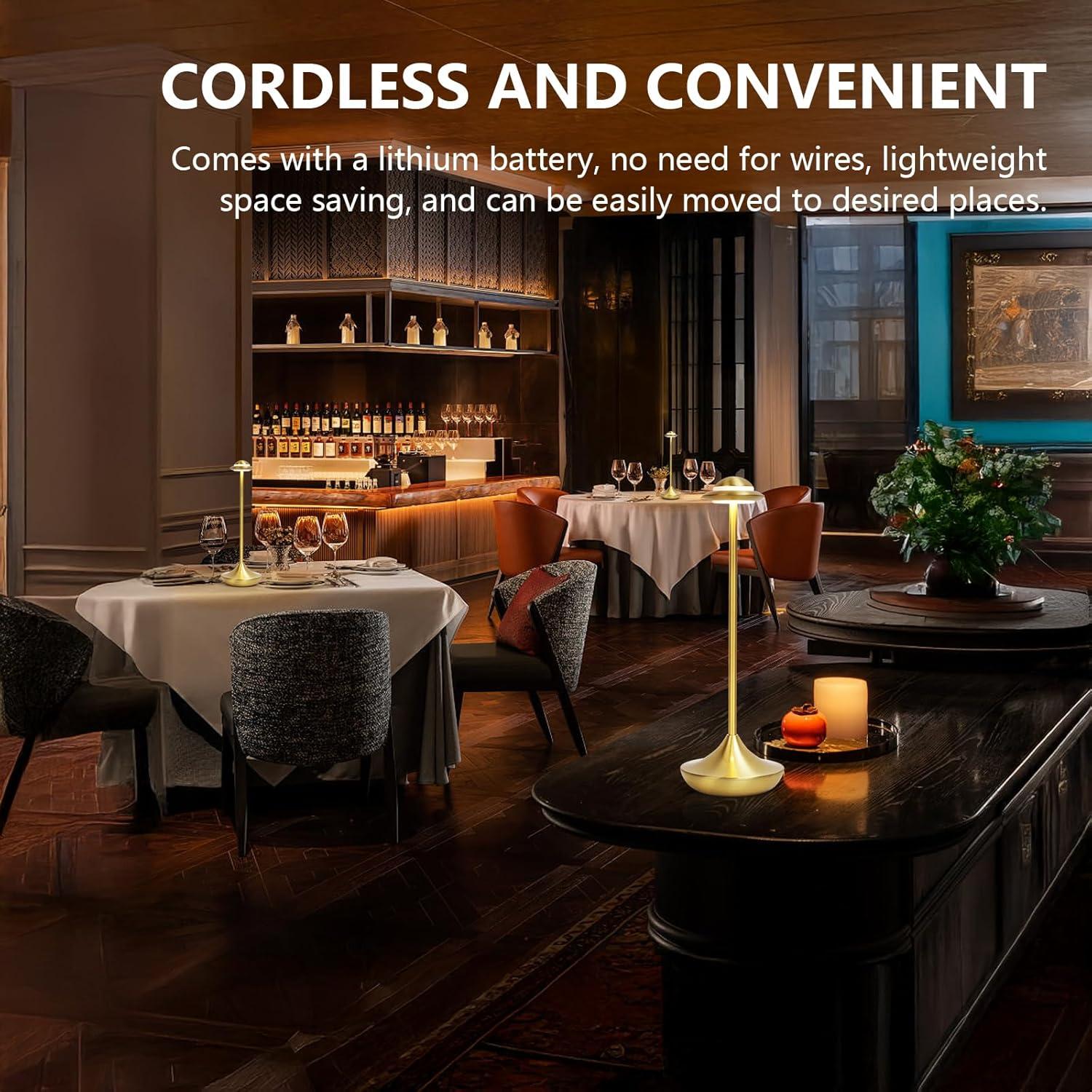 Lámpara de Mesa LED Inalámbrica Baishezhuan Dorada 3 Niveles