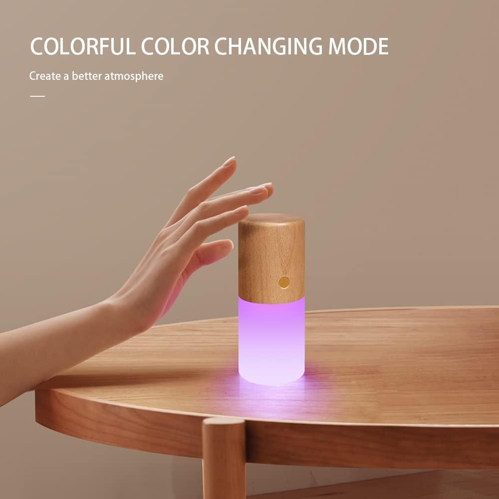 Lámpara Táctil LED Acrílico Haya 7 Colores RGB Luz Nocturna