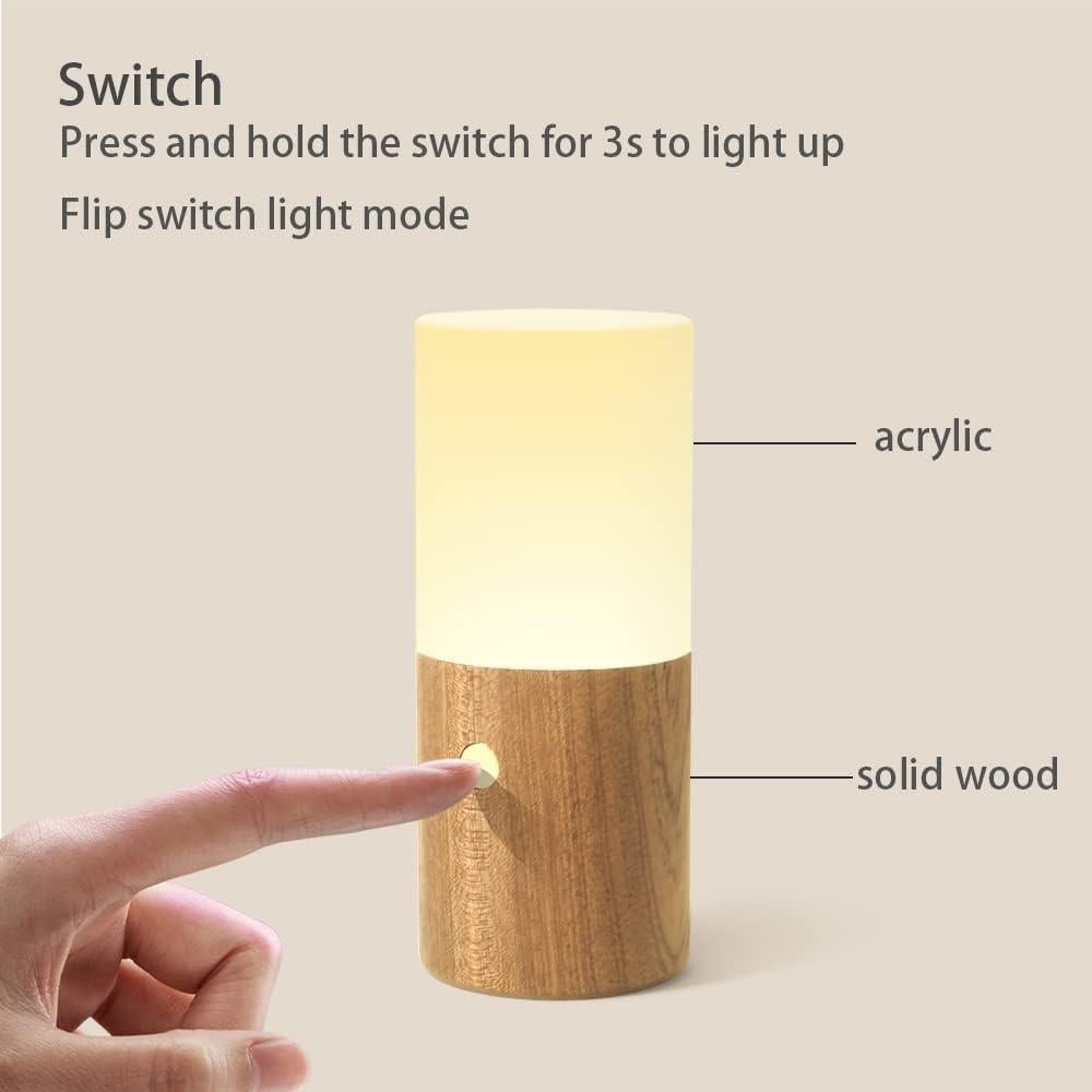 Lámpara Táctil LED Acrílico Haya 7 Colores RGB Luz Nocturna