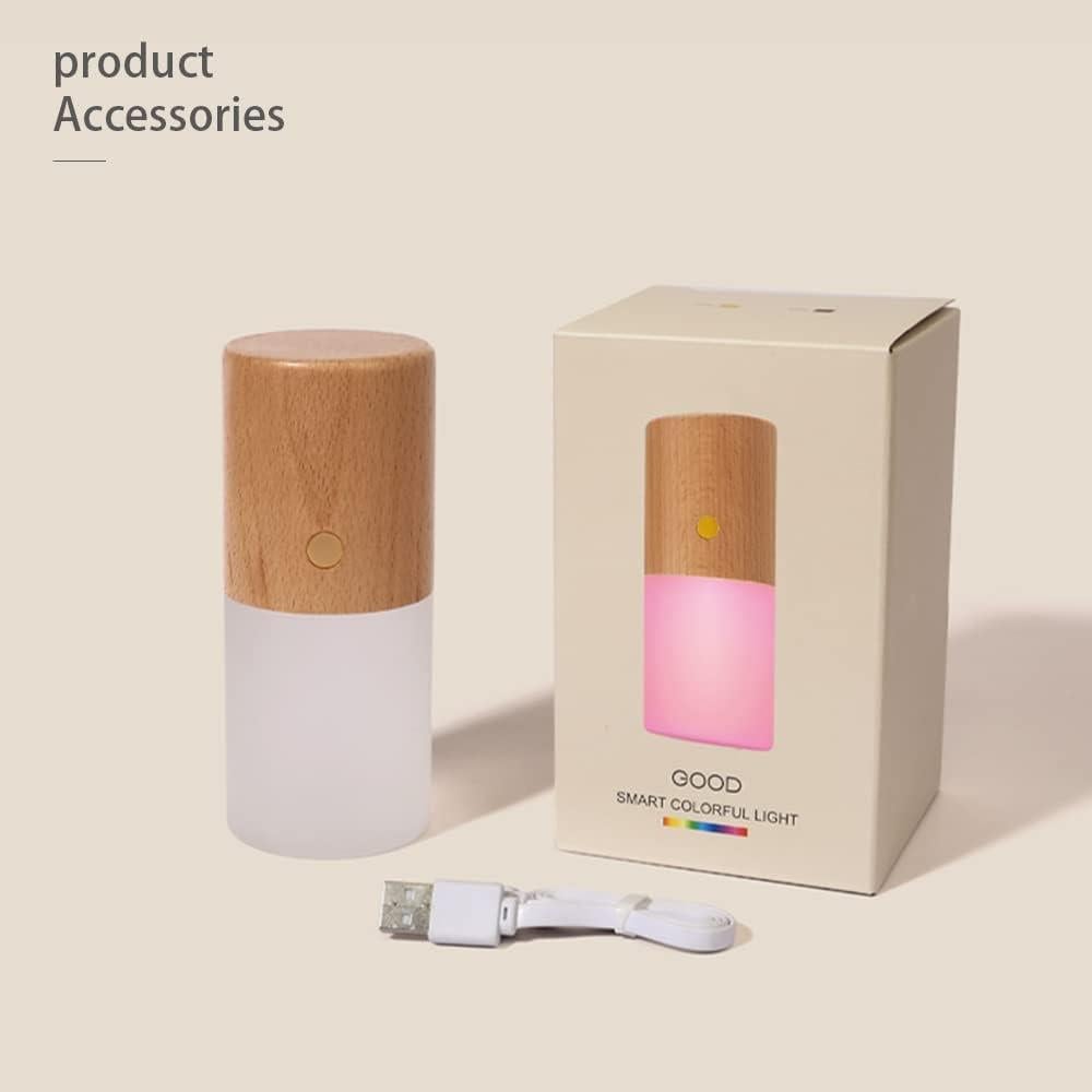 Lámpara Táctil LED Acrílico Haya 7 Colores RGB Luz Nocturna