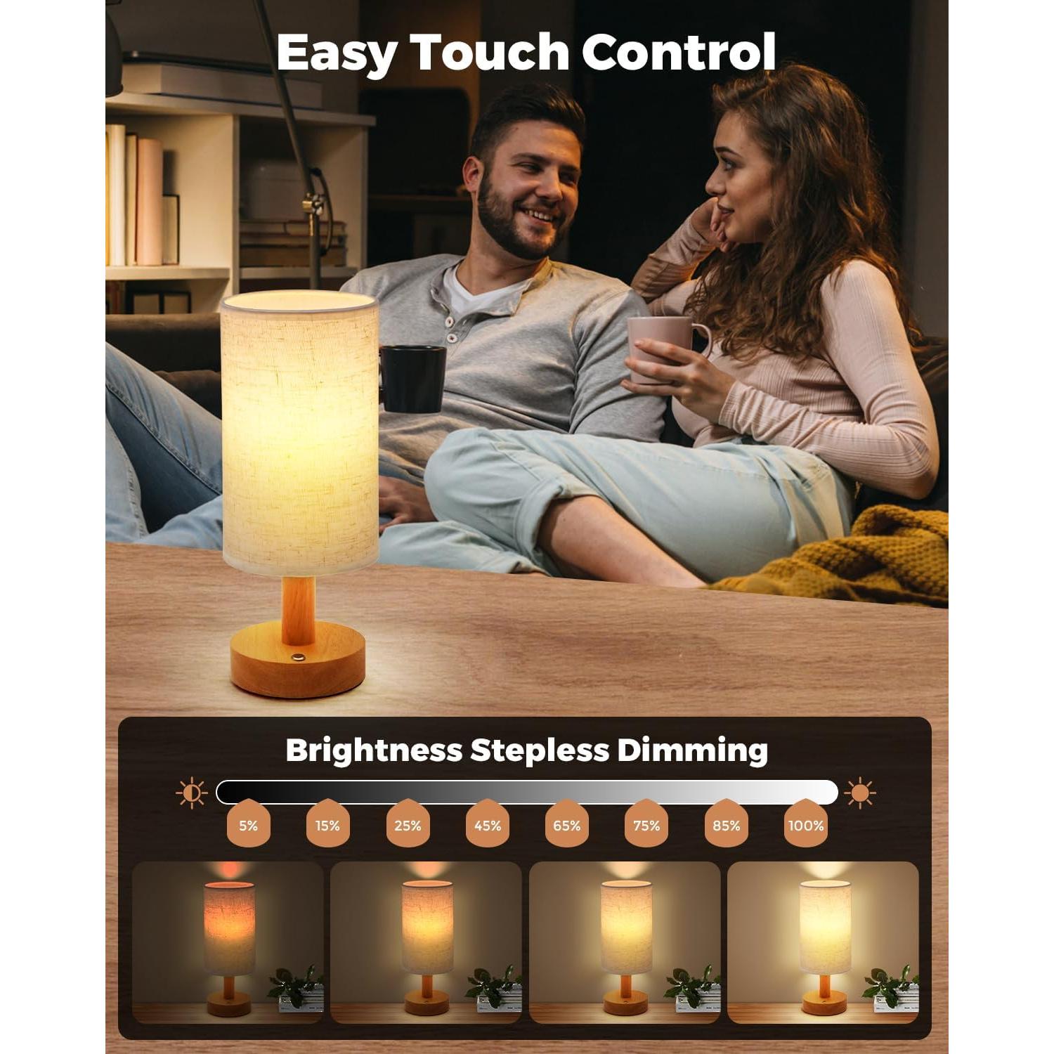 Lámpara de Mesa Inalámbrica Pickrelax STL03 Beige 2700K