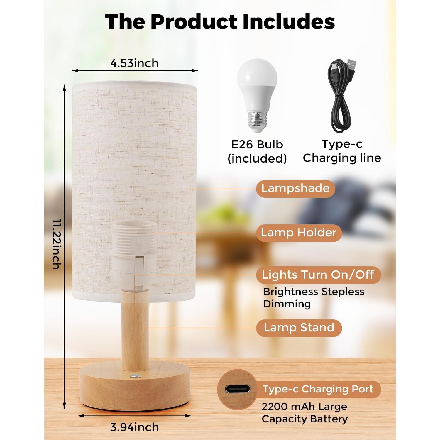 Lámpara de Mesa Inalámbrica Pickrelax STL03 Beige 2700K