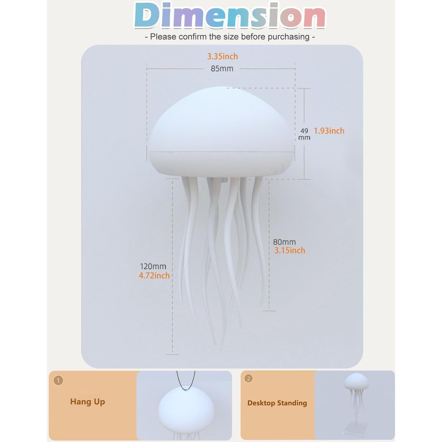 Luz Nocturna LED Medusa Rumexeng con Control de Voz y Carga Inalámbrica