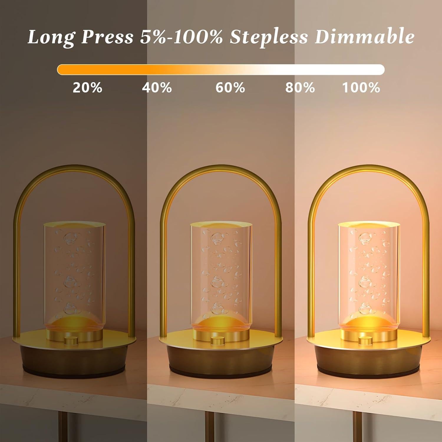 Lámpara de Mesa Inalámbrica AOTEAM A-1 Dimmable 3 Colores