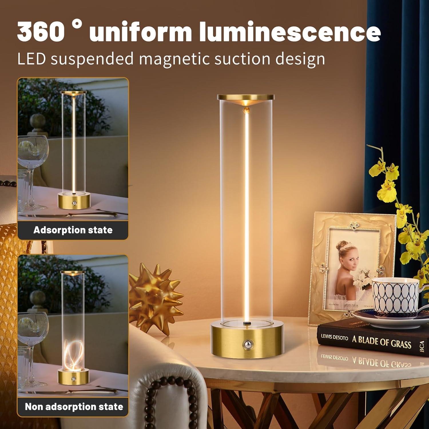 Lámpara de Mesa LED Inalámbrica MKIIACH Oro 2000mAh Táctil