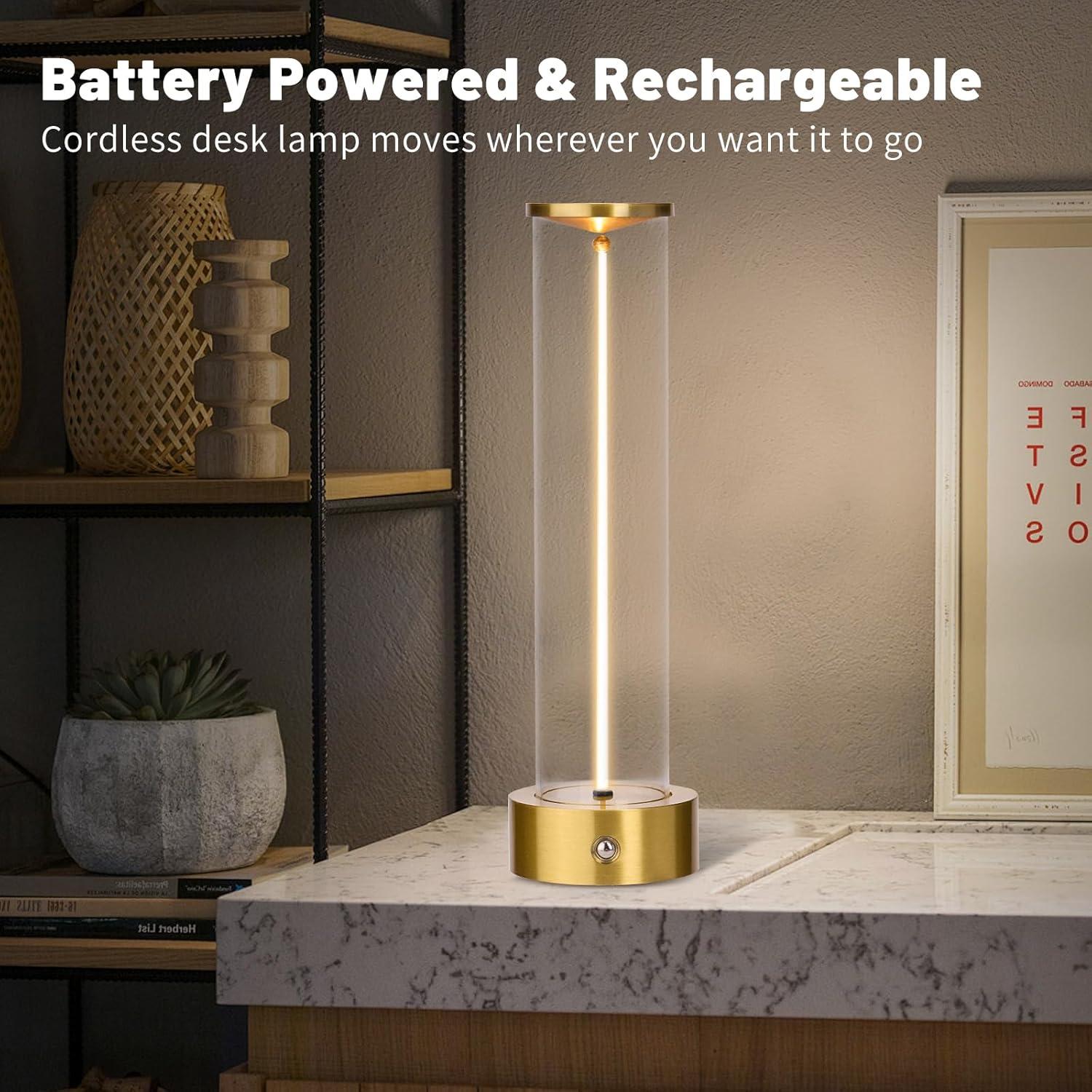 Lámpara de Mesa LED Inalámbrica MKIIACH Oro 2000mAh Táctil