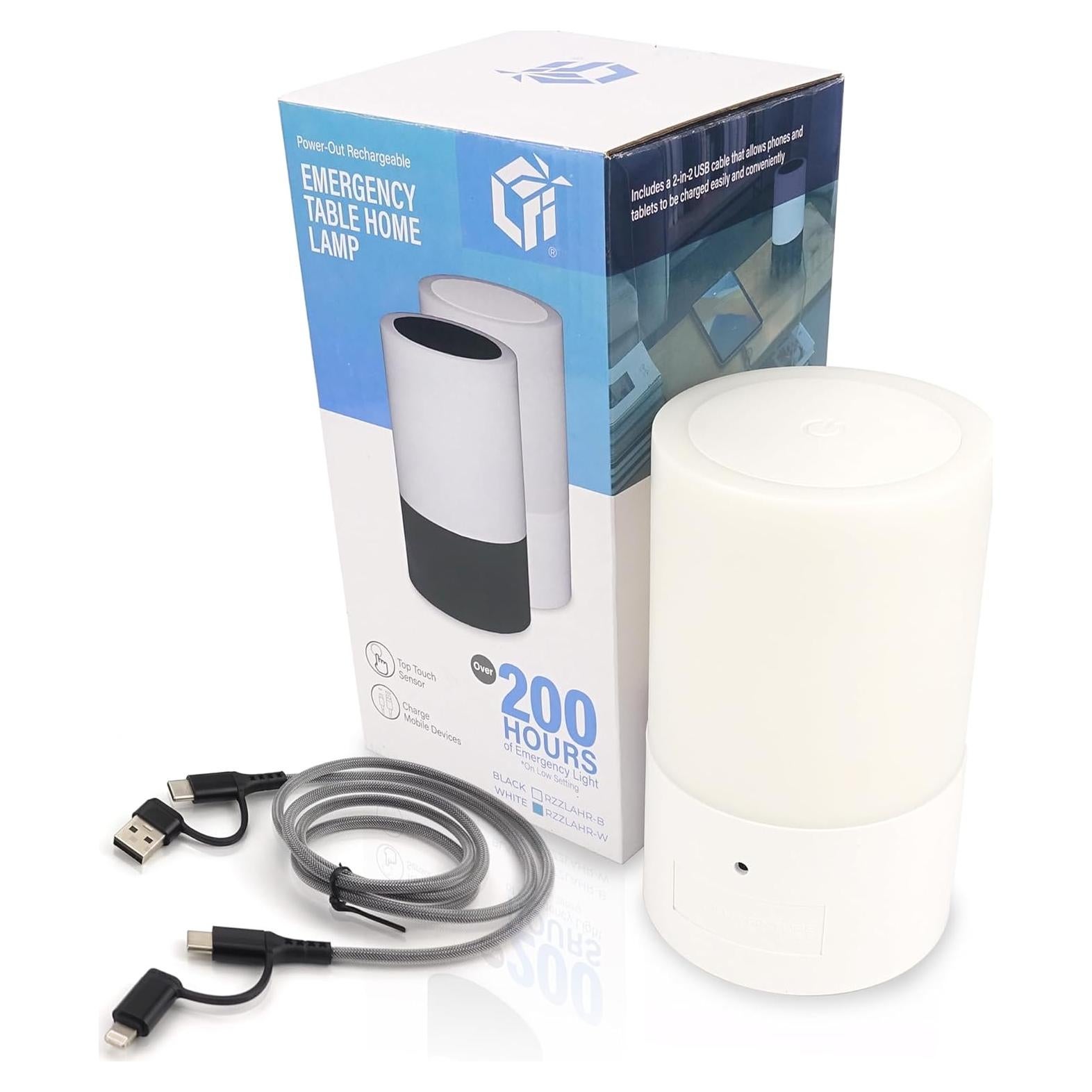 Lámpara de Mesa de Emergencia LFI 200 Horas Luz LED Recargable