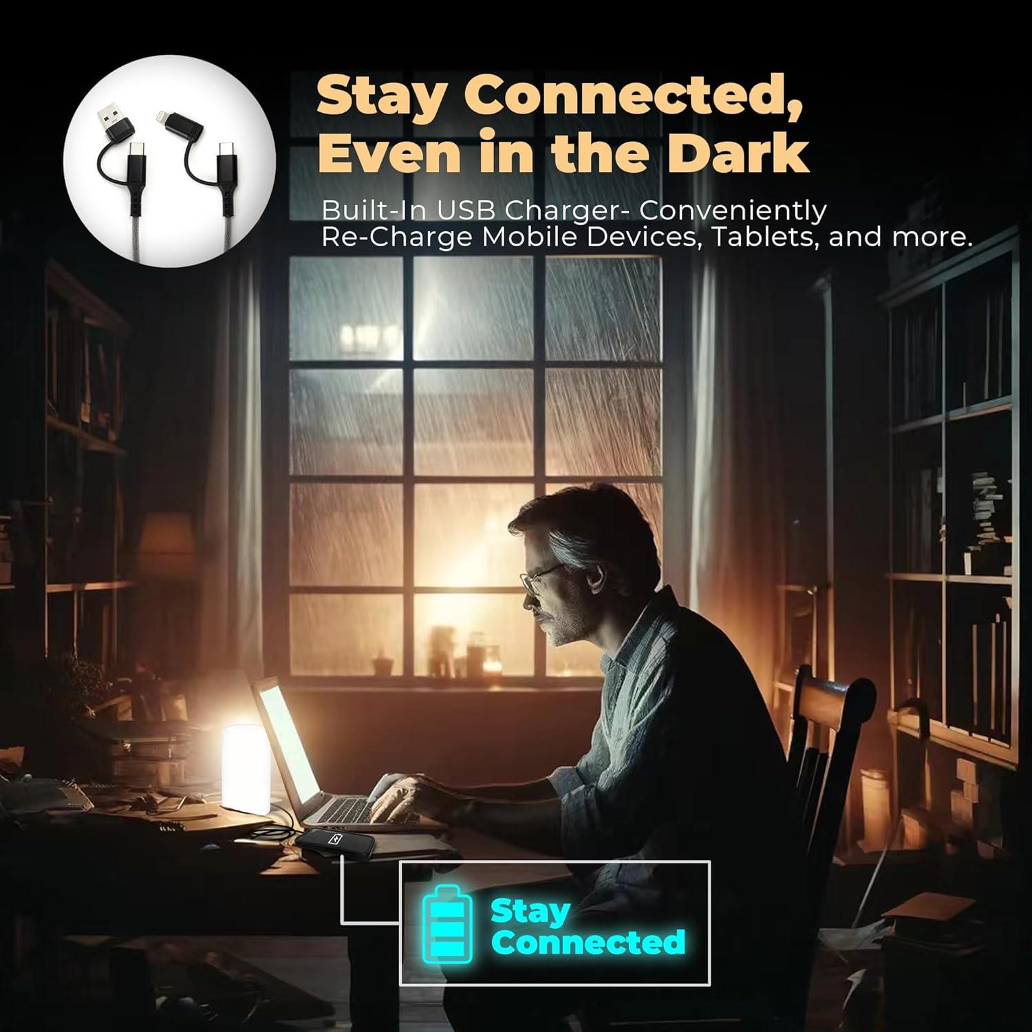 Lámpara de Mesa de Emergencia LFI 200 Horas Luz LED Recargable