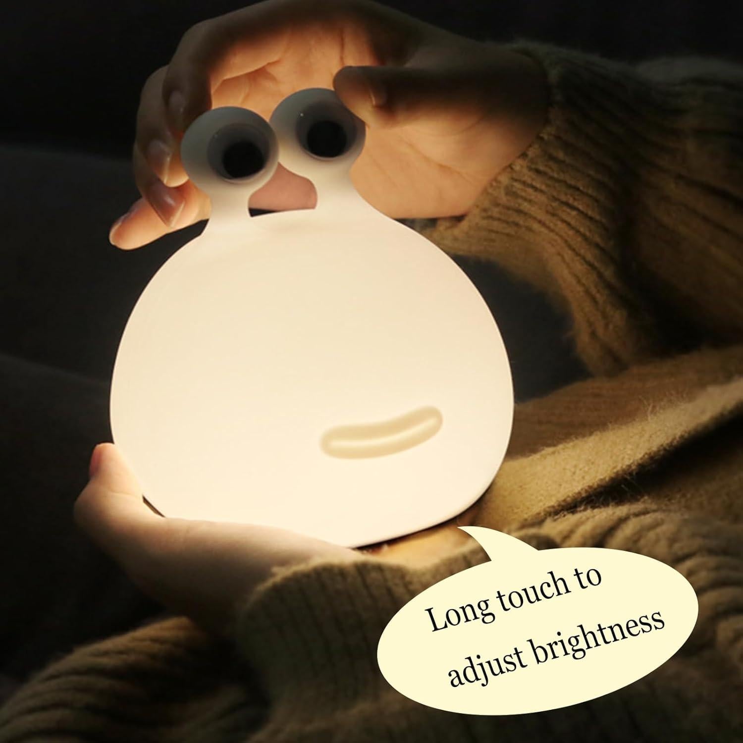 Luz Nocturna Caracol LED Táctil Recargable USB Silicona