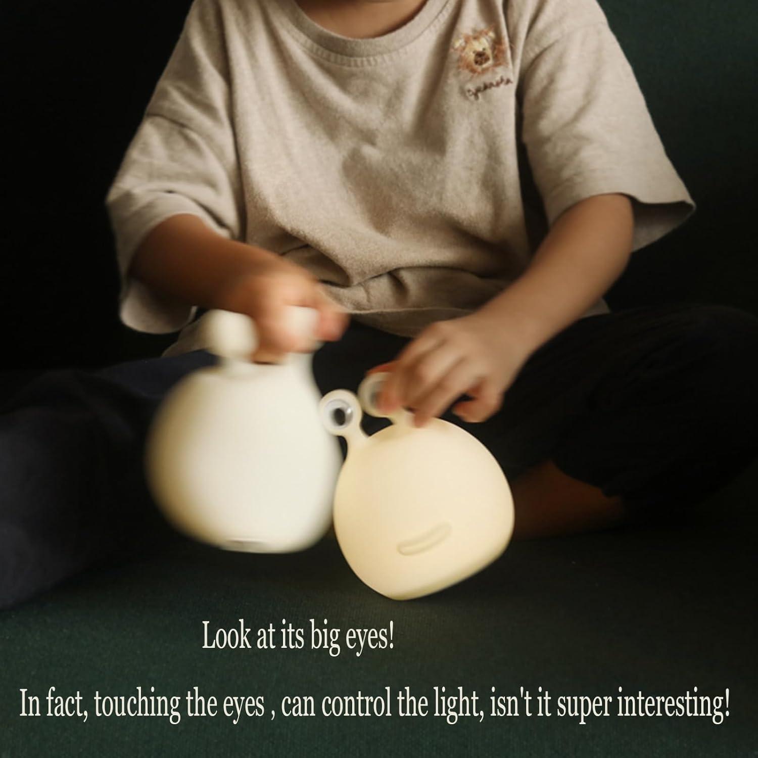 Luz Nocturna Caracol LED Táctil Recargable USB Silicona