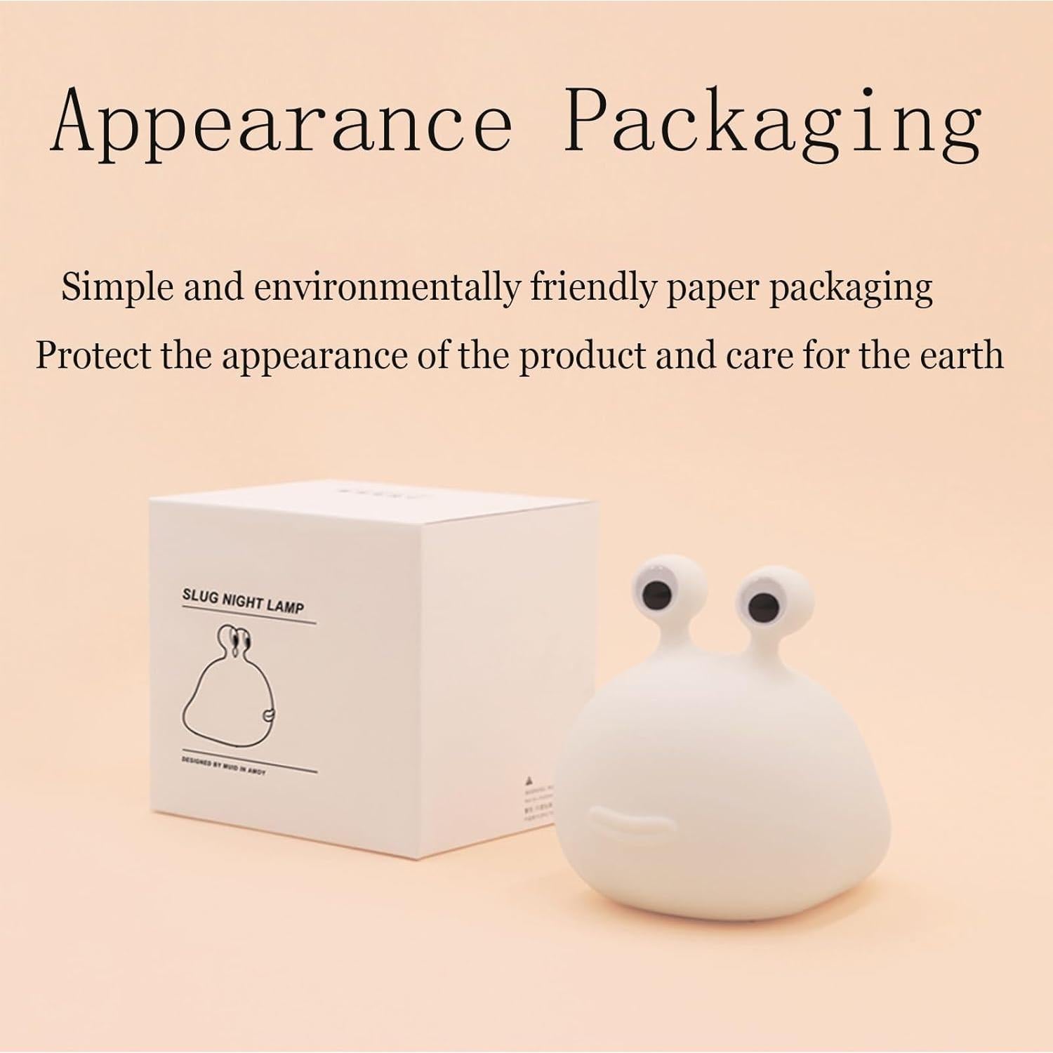 Luz Nocturna Caracol LED Táctil Recargable USB Silicona