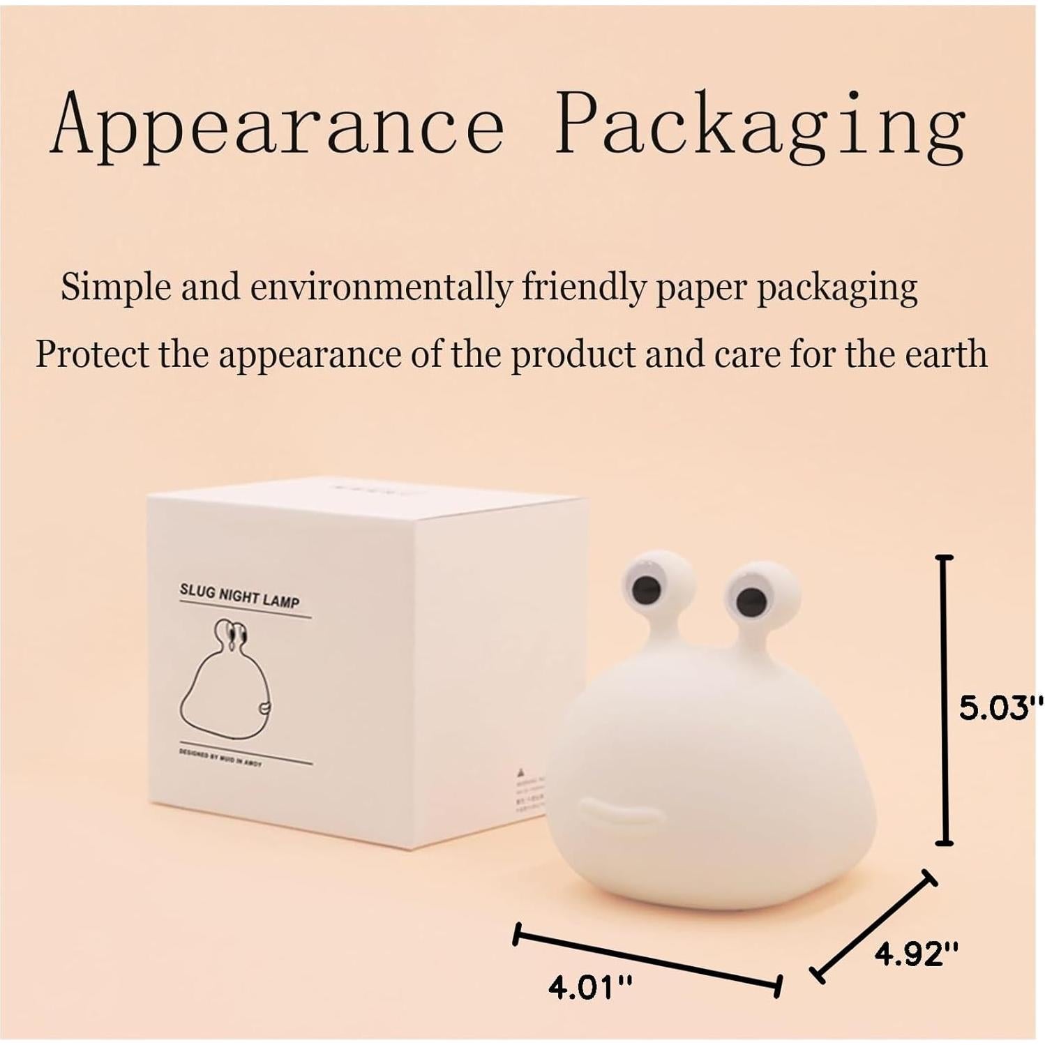 Luz Nocturna Caracol LED Táctil Recargable USB Silicona