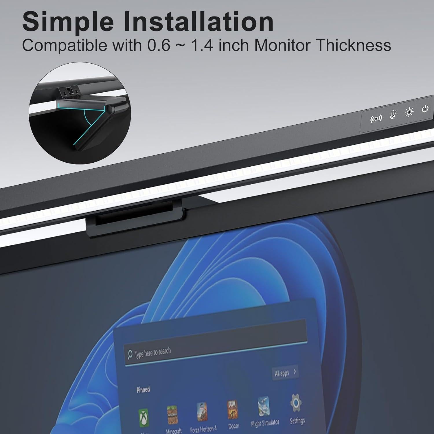 Barra de Luz para Monitor Funlicht Glow 43.94cm Sensor Automático