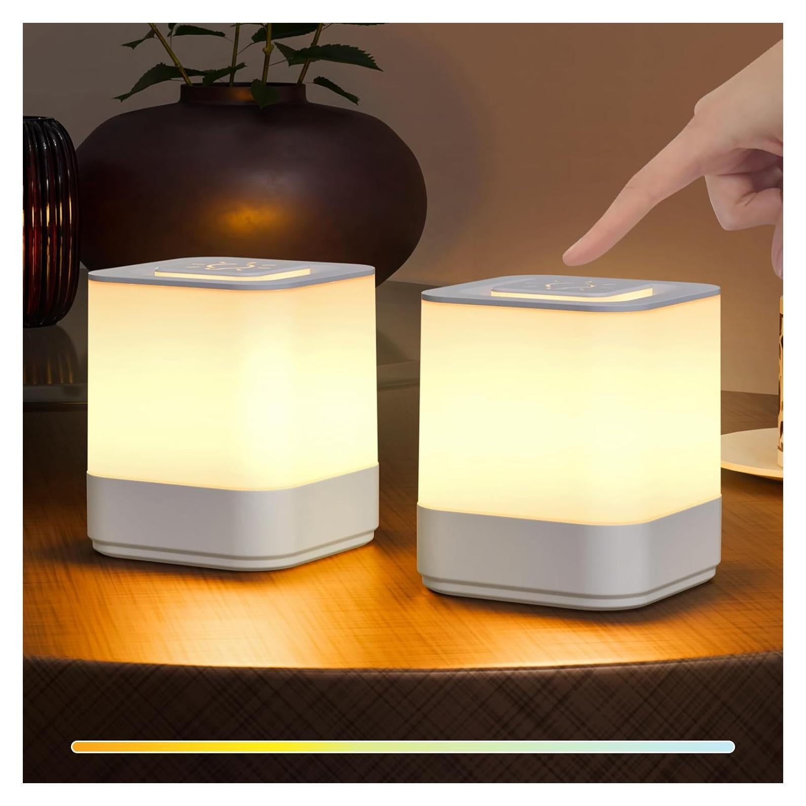 Lámpara de Noche Táctil LED uuffoo Blanco 3 Modos Regulable