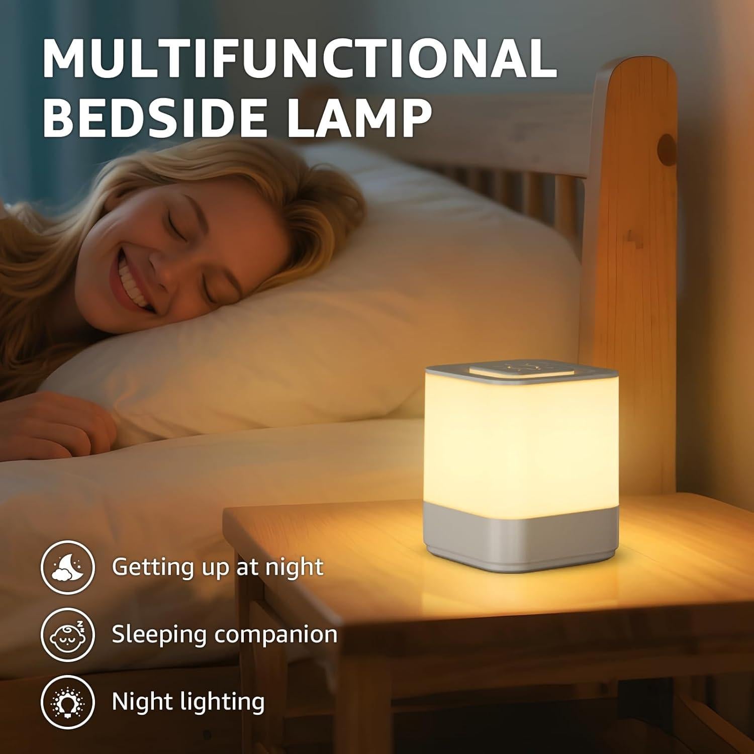 Lámpara de Noche Táctil LED uuffoo Blanco 3 Modos Regulable