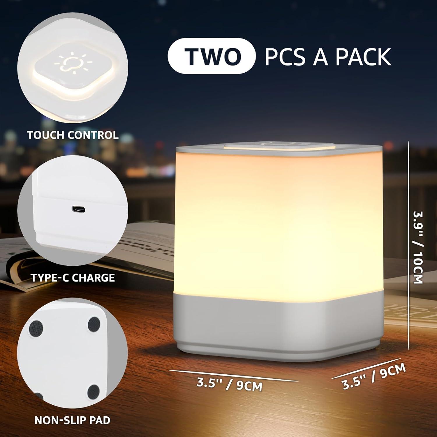 Lámpara de Noche Táctil LED uuffoo Blanco 3 Modos Regulable