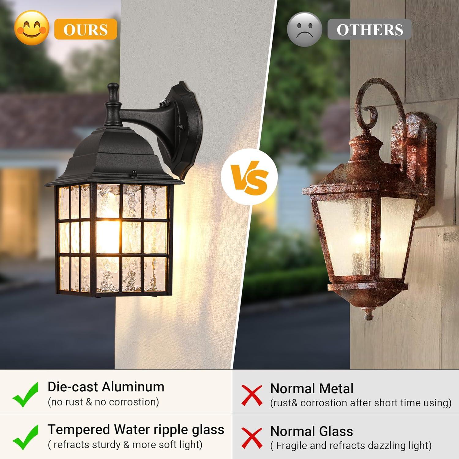 Luz de Pared Exterior WIHTU 2-Pack con Sensor Dusk a Dawn