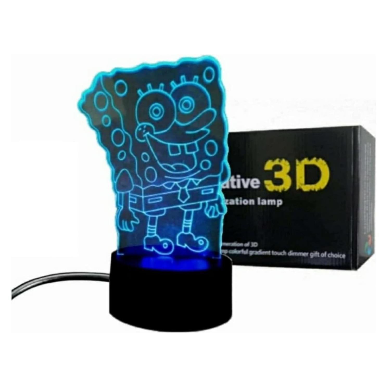 Lámpara Nocturna 3D Bob Esponja Zillion Craft USB Táctil