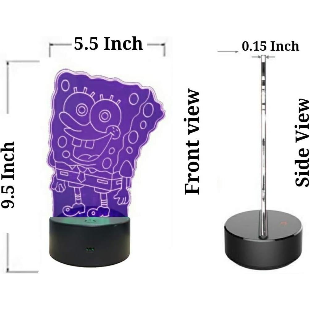 Lámpara Nocturna 3D Bob Esponja Zillion Craft USB Táctil
