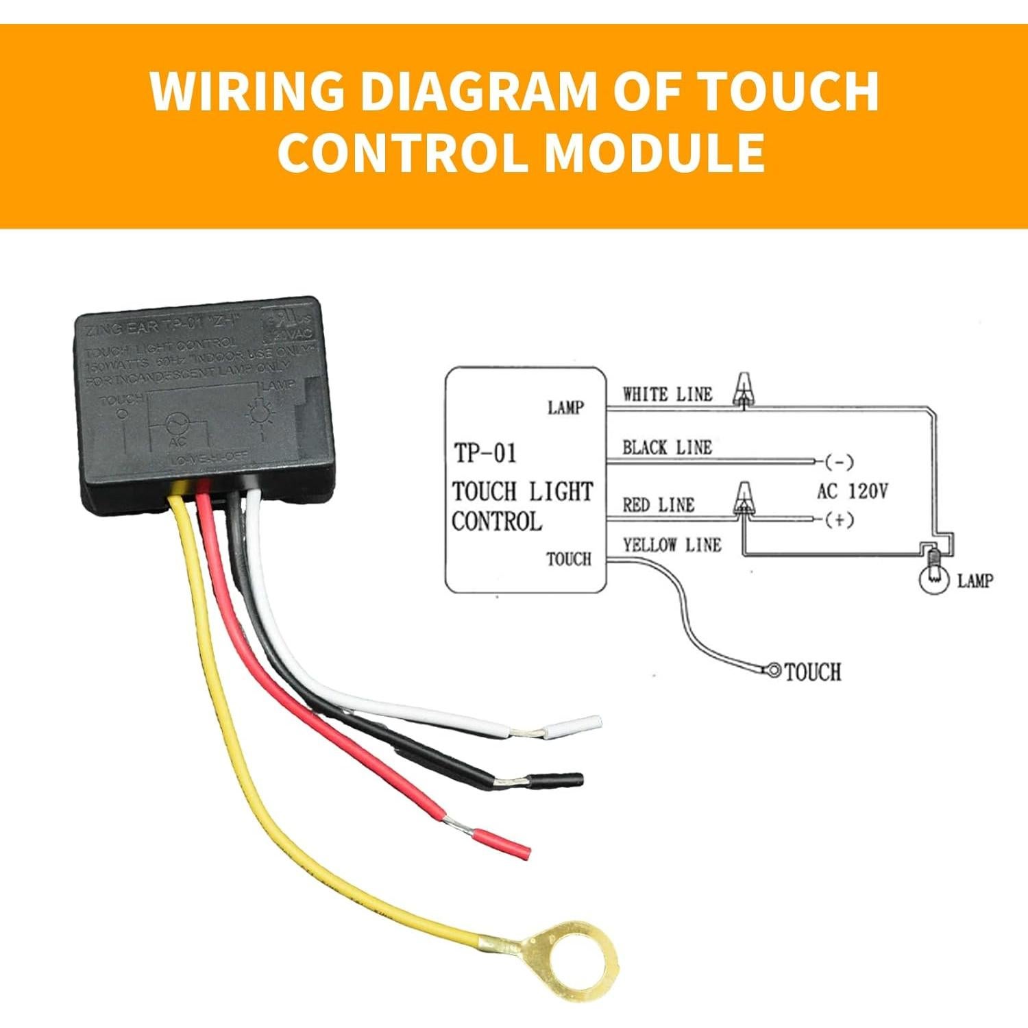 Interruptor Táctil Txelegant Zing Ear TP-01 para Lámparas LED
