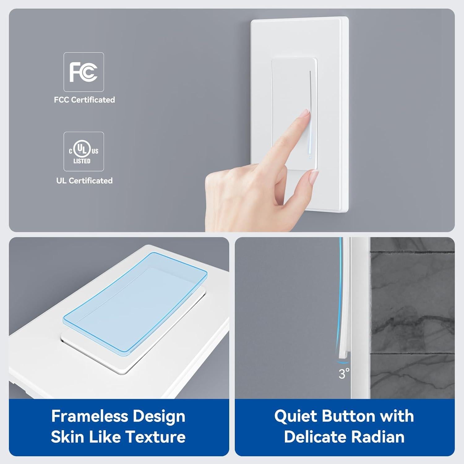 Interruptor Regulador Táctil ELEGRP 150W LED Blanco