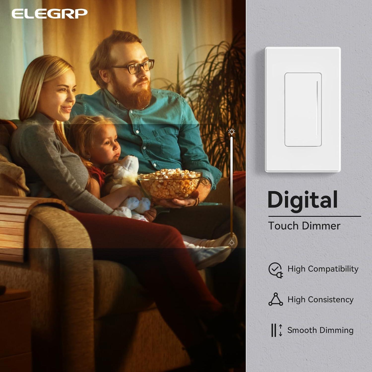 Interruptor Regulador Táctil ELEGRP 150W LED Blanco