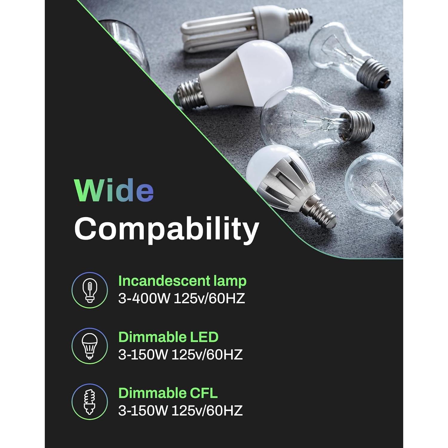 Interruptor Regulador de Luz BN-LINK CP-UWLD28 Blanco 125VAC