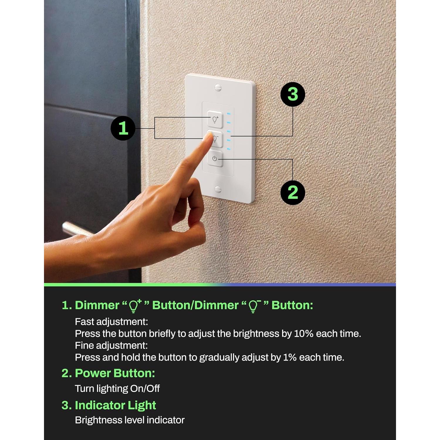 Interruptor Regulador de Luz BN-LINK CP-UWLD28 Blanco 125VAC