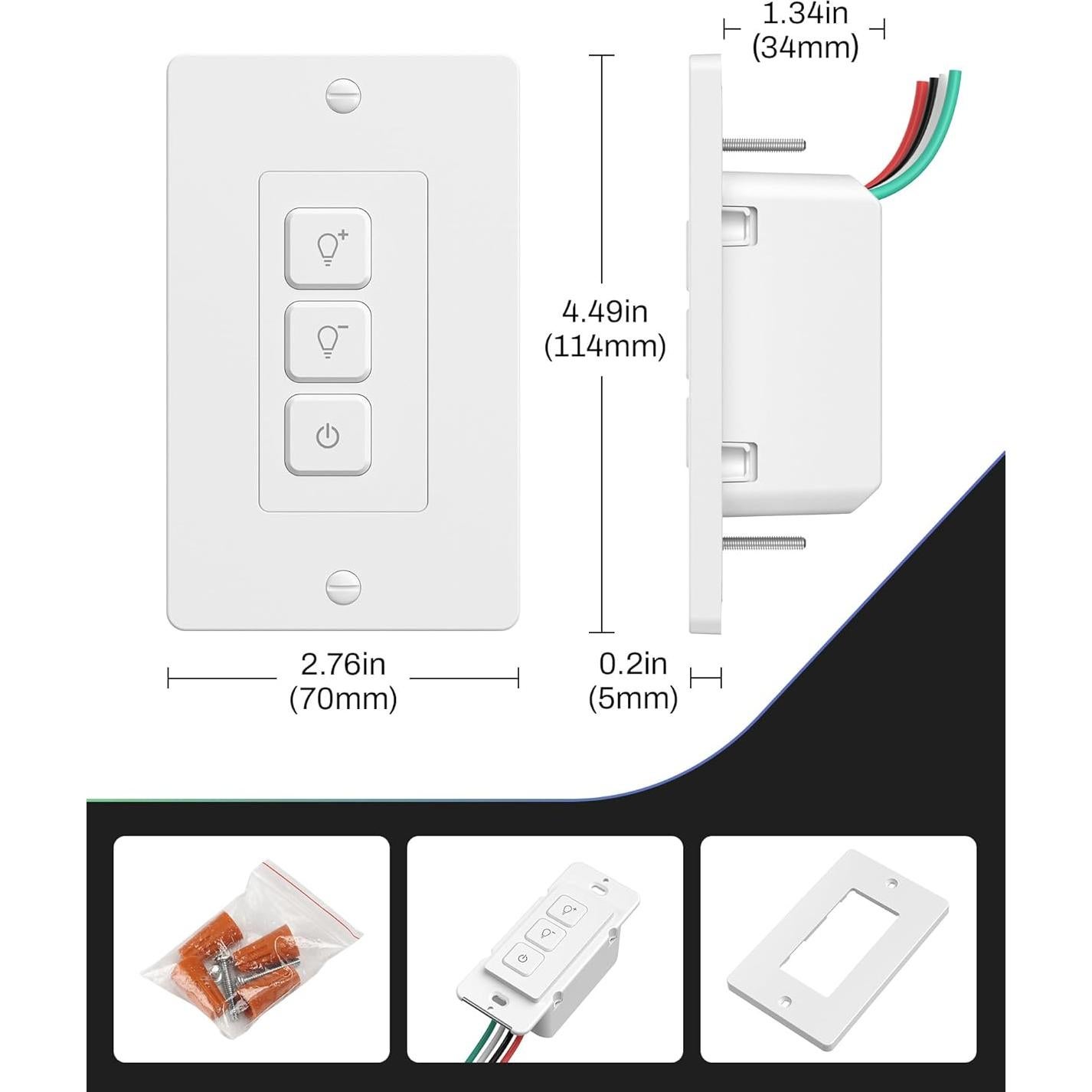 Interruptor Regulador de Luz BN-LINK CP-UWLD28 Blanco 125VAC
